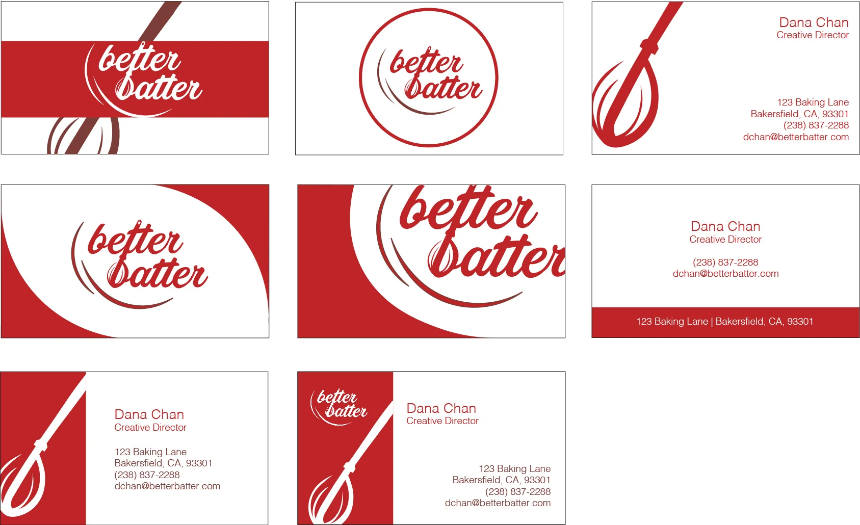 Business card iterations