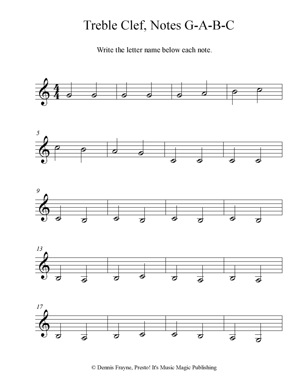 Crónico Antorchas Lucro FREE! Printable Music Note Naming Worksheets — Presto! It's Music Magic  Publishing