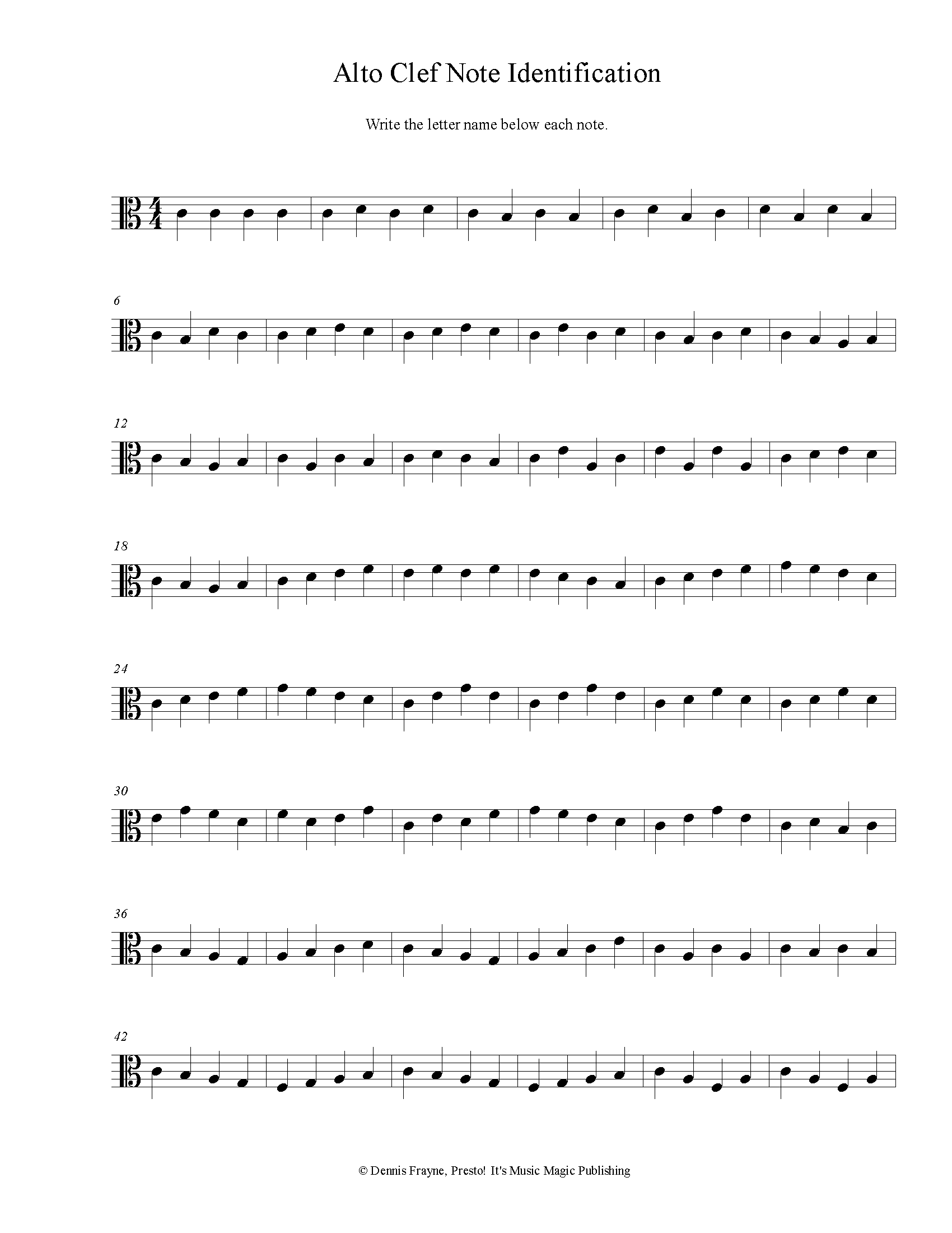 Free Printable Music Note Naming Worksheets Presto It S Music Magic Publishing