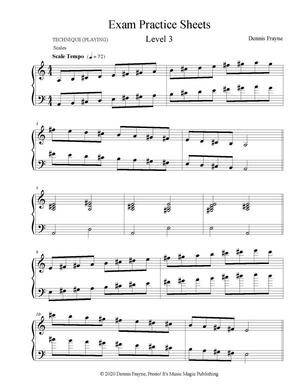 Certificate of merit piano sample test