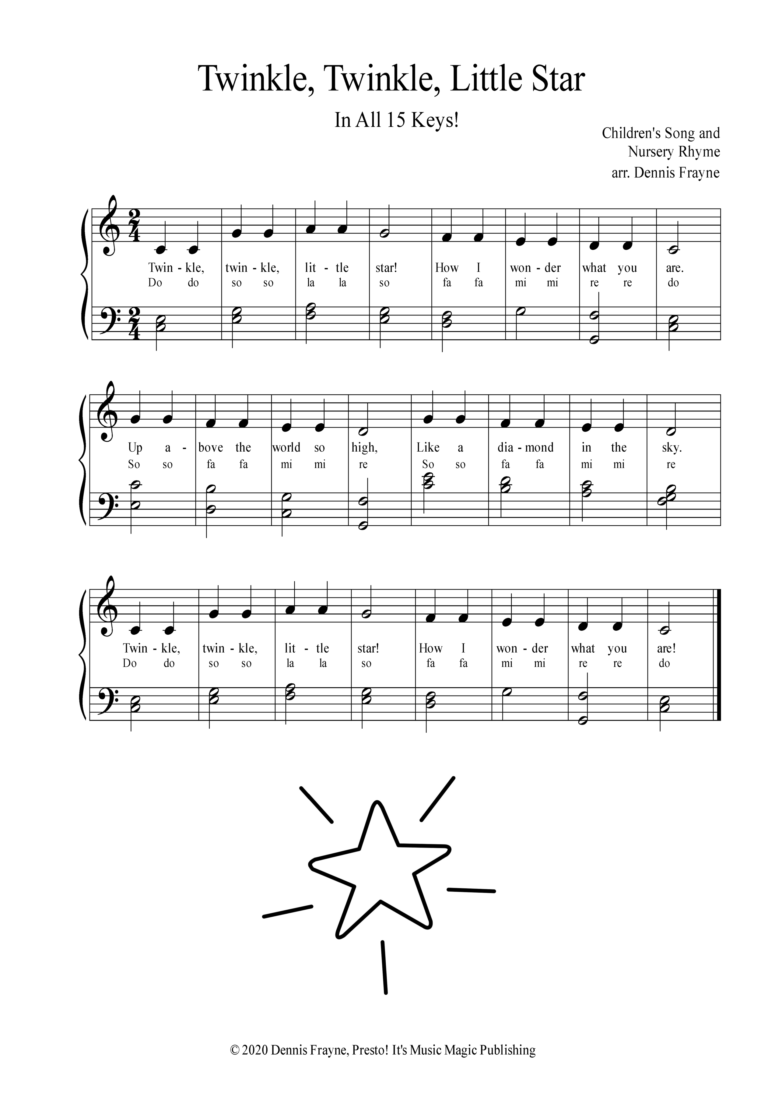 Twinkle, Twinkle, Little Star - In All 15 (Major) Keys! — Presto! It's ...