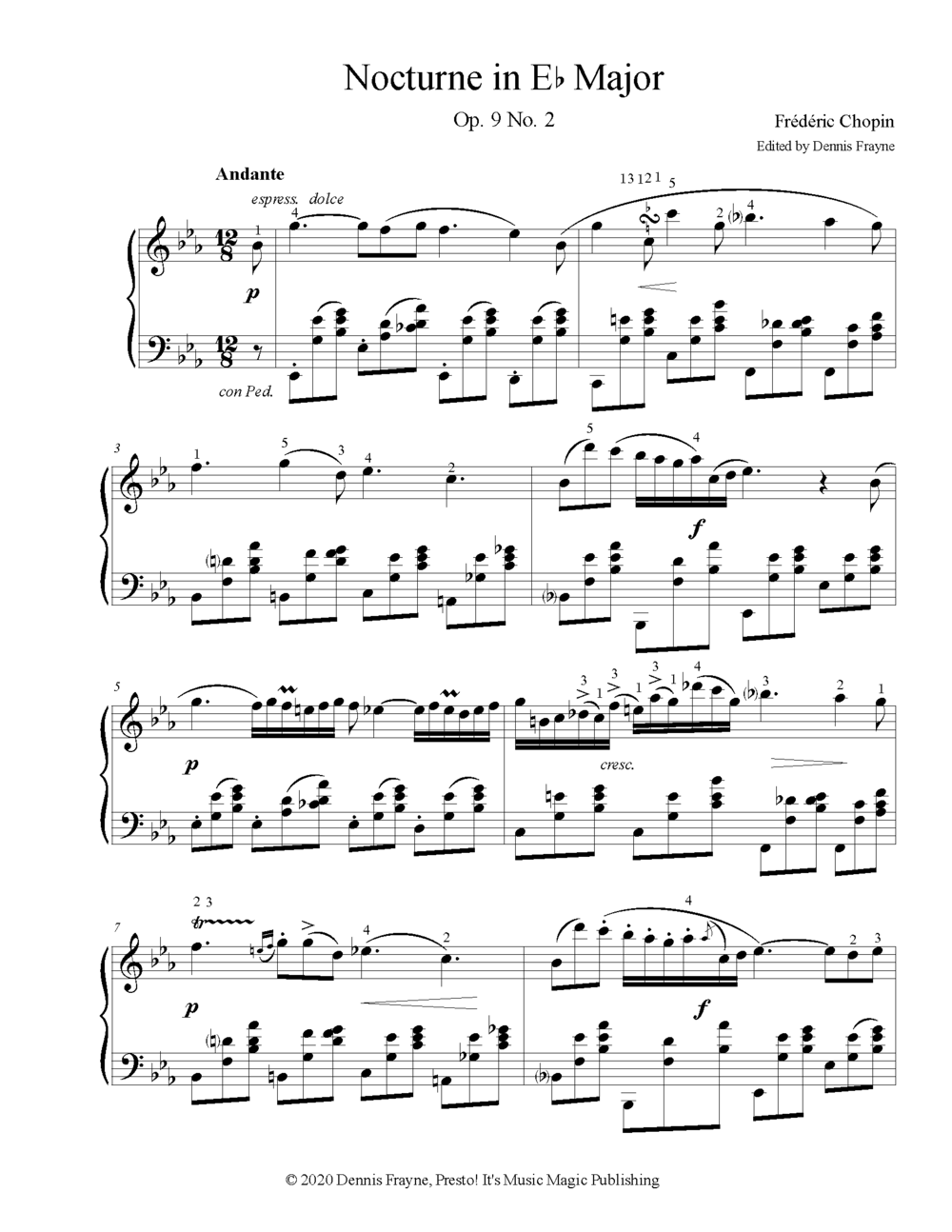Music　2)　It's　Nocturne　(Op.　Magic　E-Flat　in　Major　Presto!　No.　—　Publishing