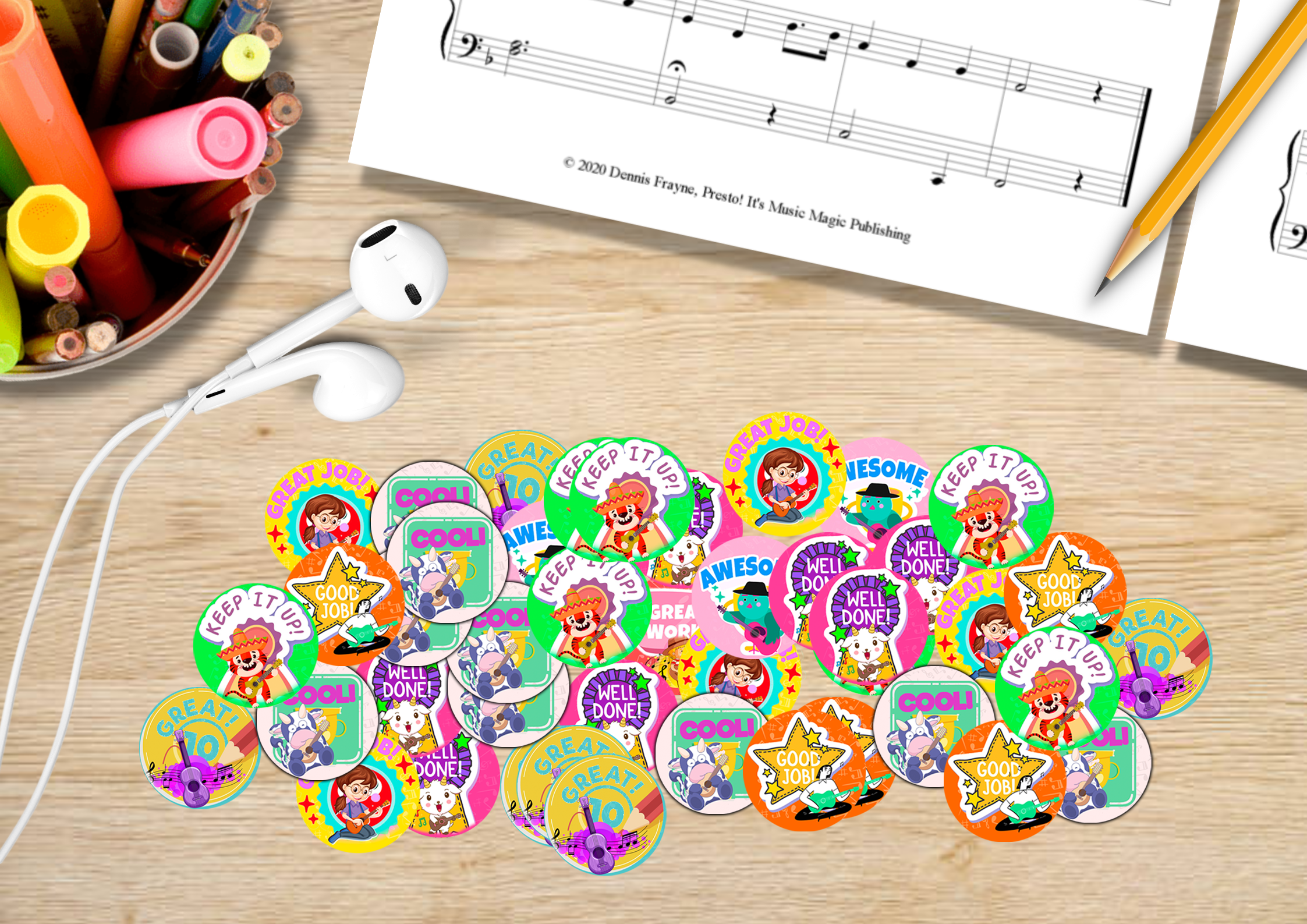 Music Themed Assignment - Rewards Stickers for Music Students