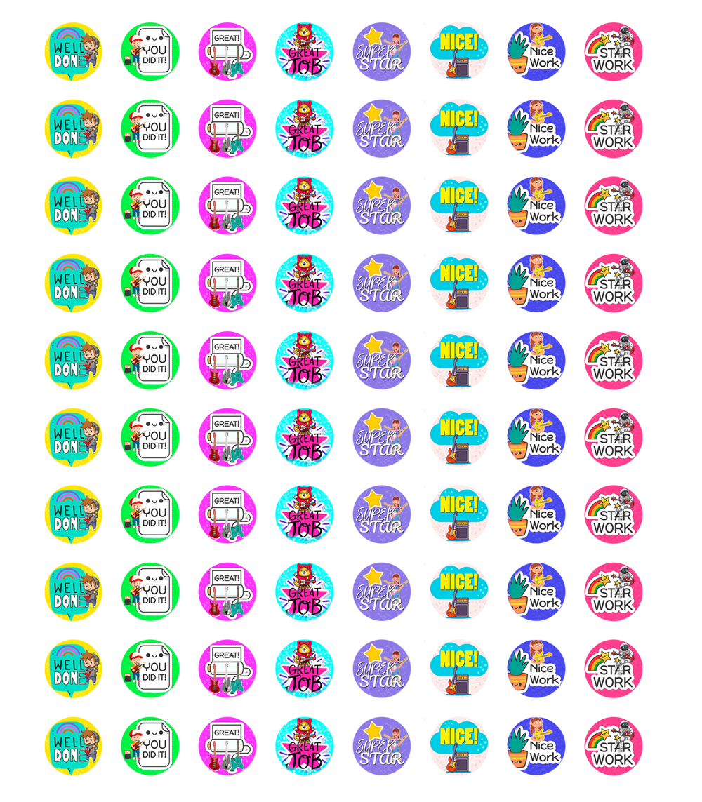 Guitar (Electric Guitar) JBB 1 - Digital Template (PDF), 3/4 inch Round —  Presto! It's Music Magic Publishing