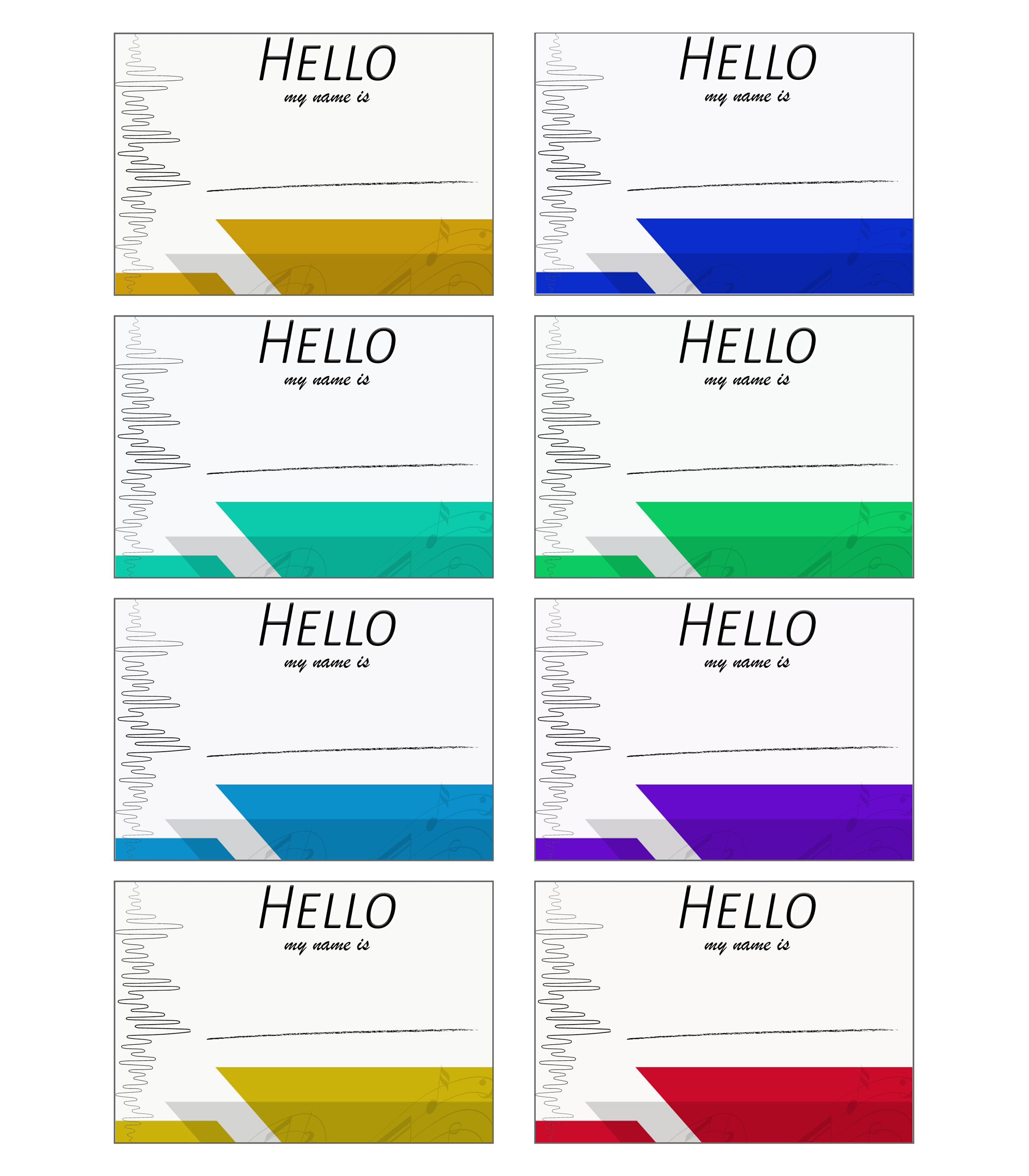 Music Wave Colored JBB 2 - Digital Template (PDF), 2-1/3 x 3-3/8 inch ...