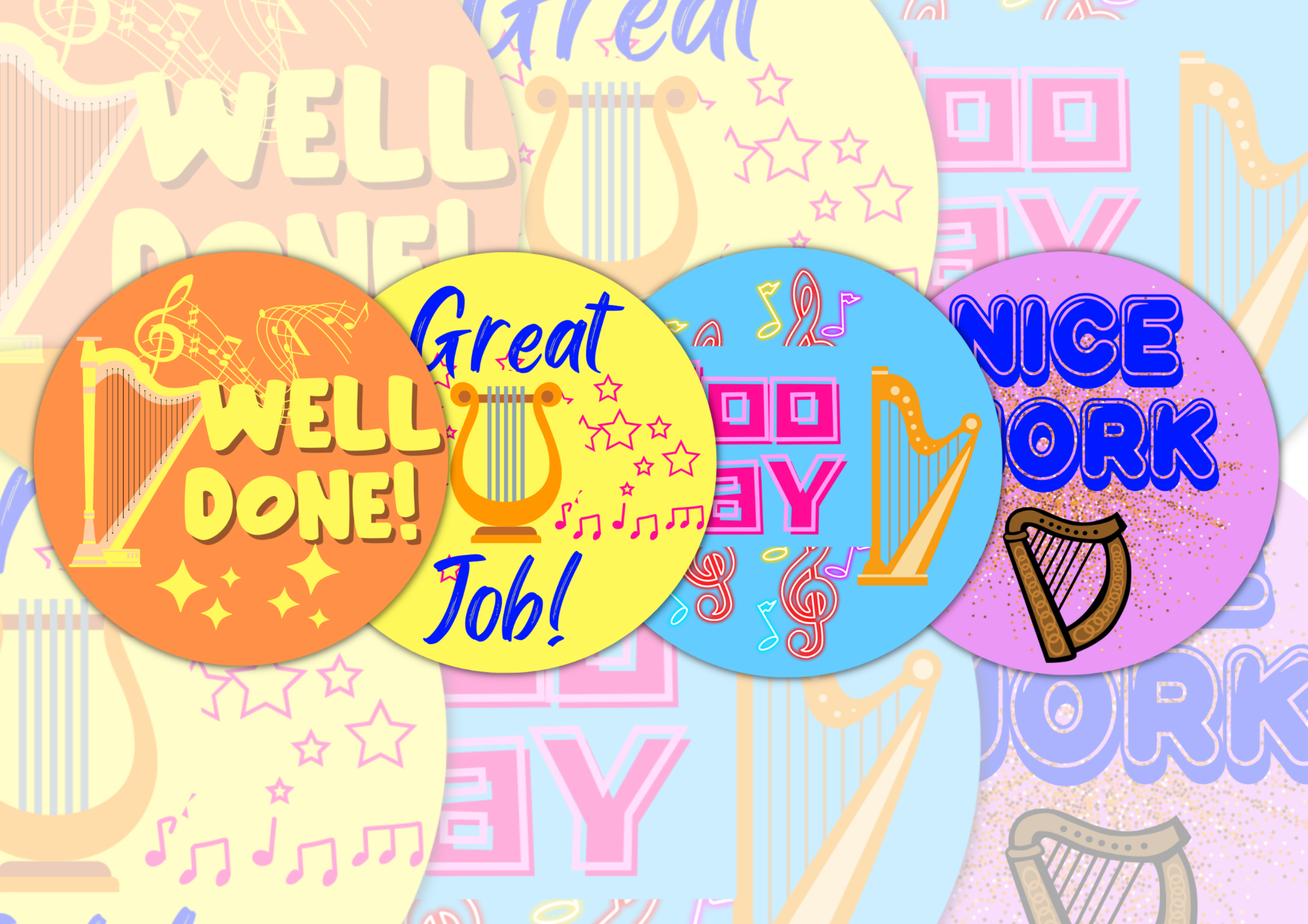 Harp JEM 2 Digital Template (PDF), 1.5 inch Round — Presto! It's