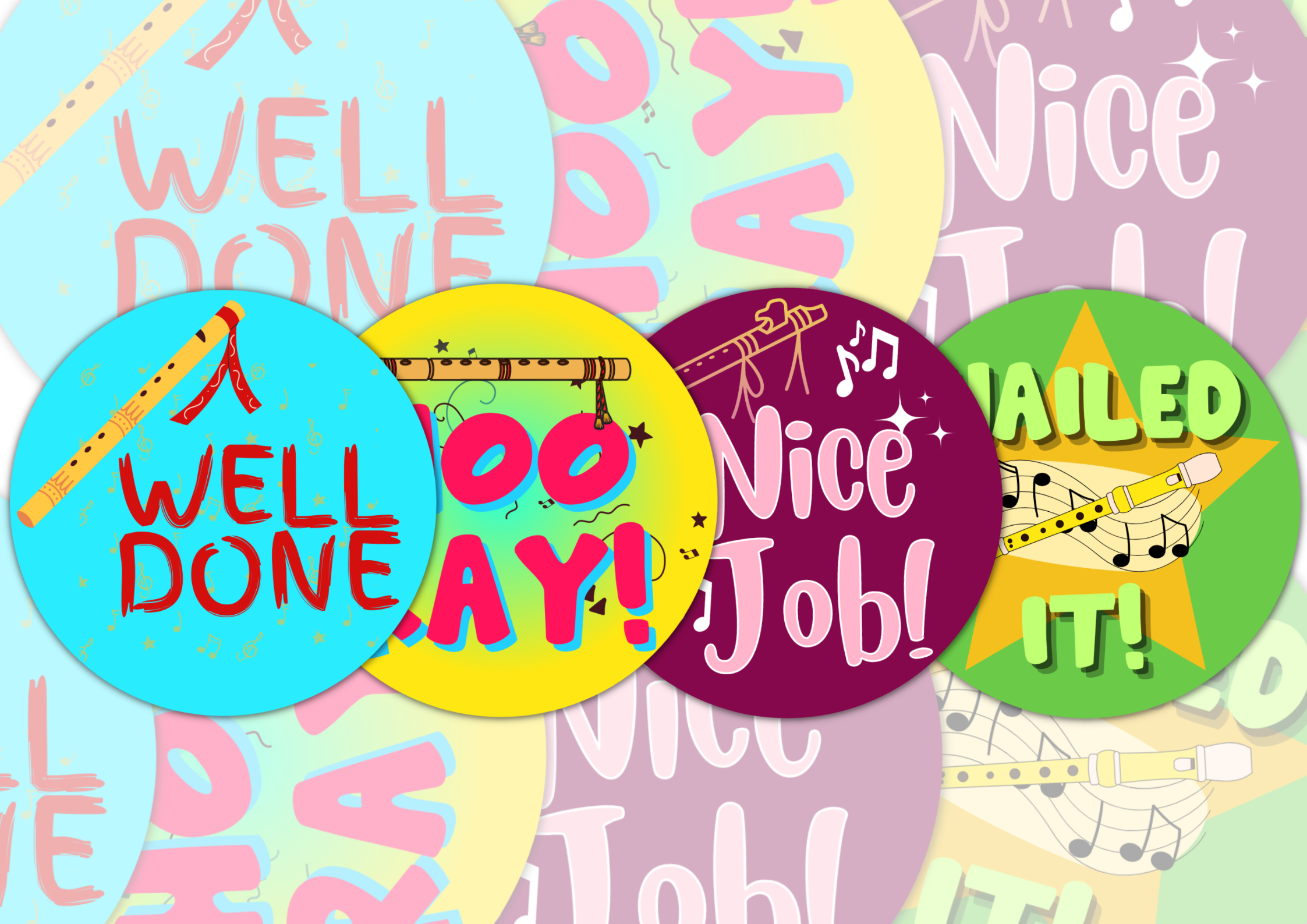 Flute JEM 1 Digital Template (PDF), 1.5 inch Round — Presto! It's