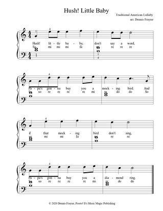 Hush Little Baby in 15 Keys Presto Music Magic Dennis Frayne page 1.png
