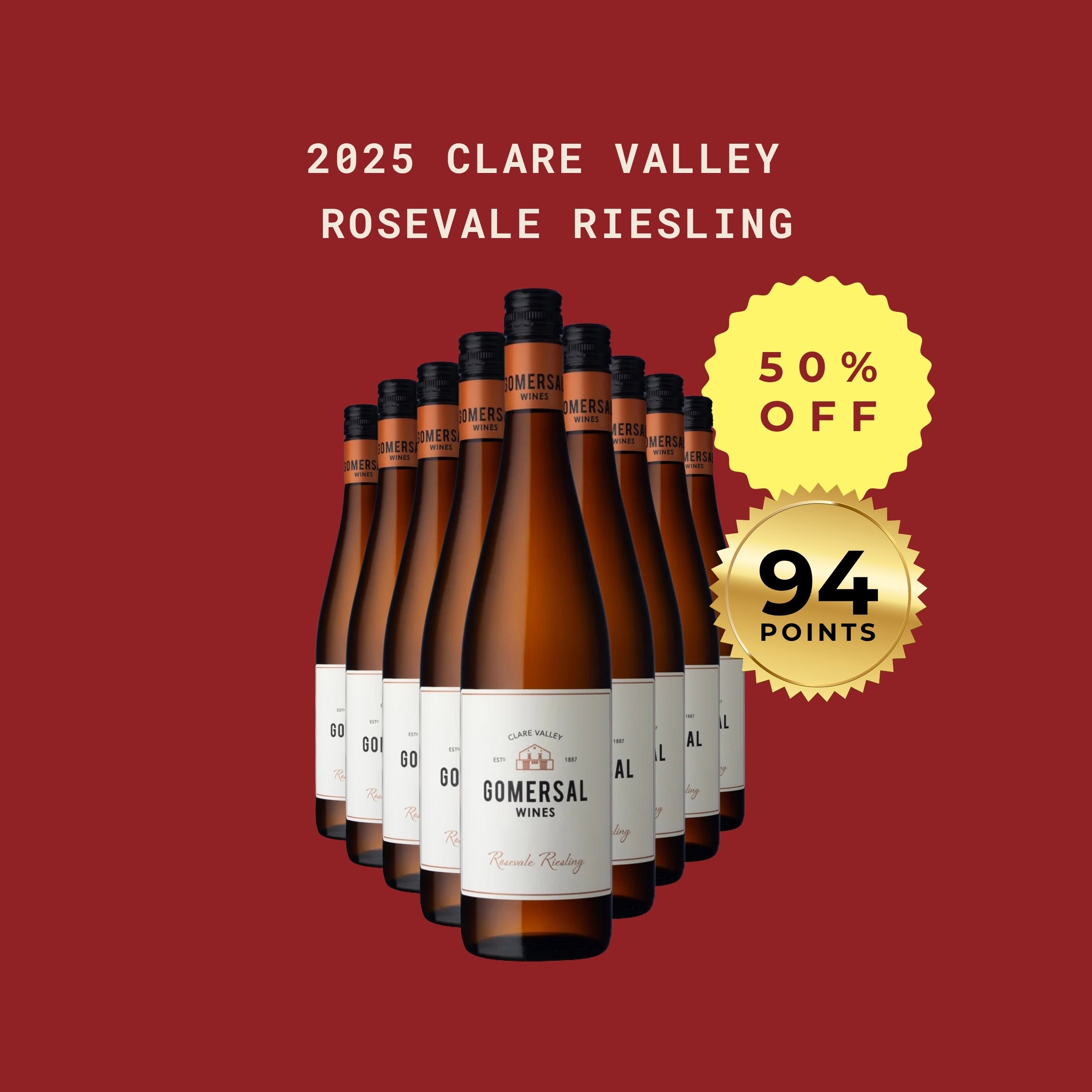 2025 Clare valley Rosevale Riesling Dozen