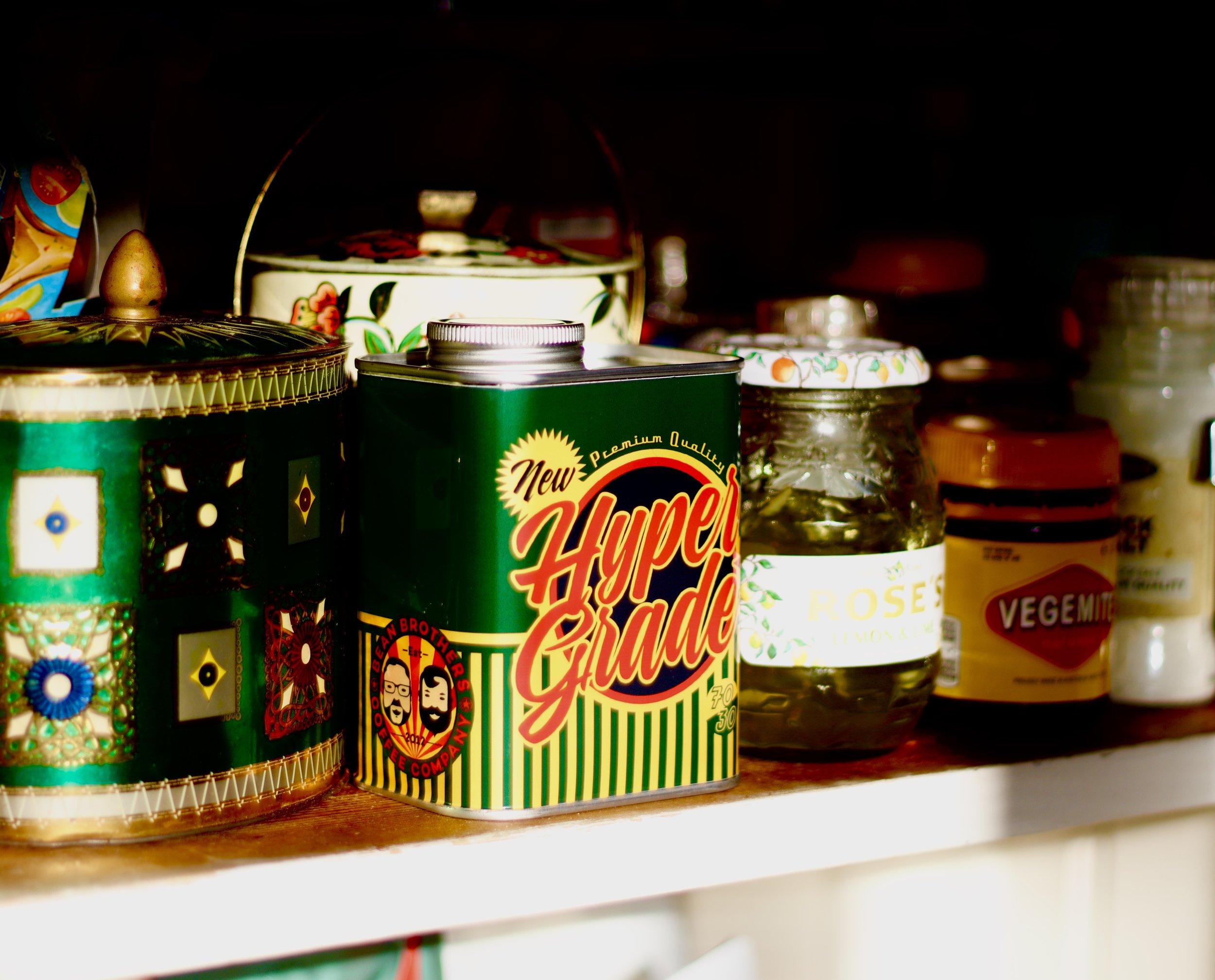 hypergrade coffee oilcan vintage kitchen