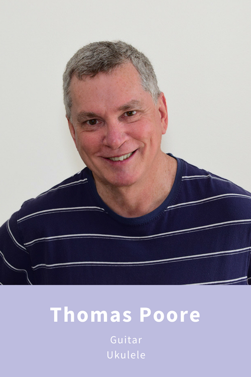 With over 30 years experience, Tom teaches students of all ages, from beginners to aspiring professionals. Tom helps students get the best progress from their practice time and foster a love for the process of learning to play the guitar. Tom is thrilled to join the Thrive Team because he loves how Thrive focuses on the process of learning to meet each child where he or she is developmentally. Tom earned his bachelor’s degree at the North Carolina School of the Arts, and master’s degree at the Cleveland Institute of Music.