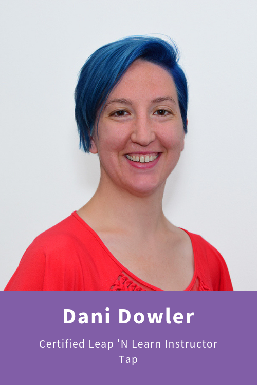 Dani is the child whisperer, effortlessly connecting with children at eye level with genuine interest in what they're thinking about and what's going on with them. She loves immersing her students in the Leap 'n Learn pre-ballet curriculum and is enthusiastic about teaching the rhythms and movements of tap dancing. Dani holds Bachelor of Arts degrees in psychology and theater with a concentration in dance, and Master of Fine Arts degree in contemporary dance from Case Western Reserve University.