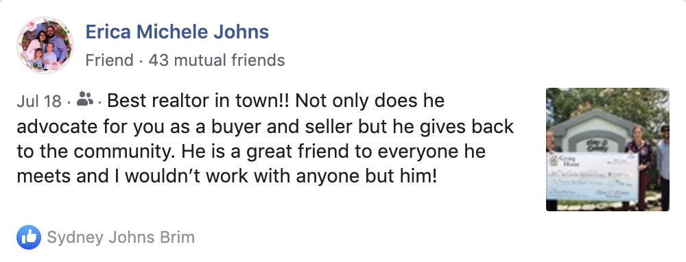 Erica Johns bought and sold a house with Ryan in 2017.