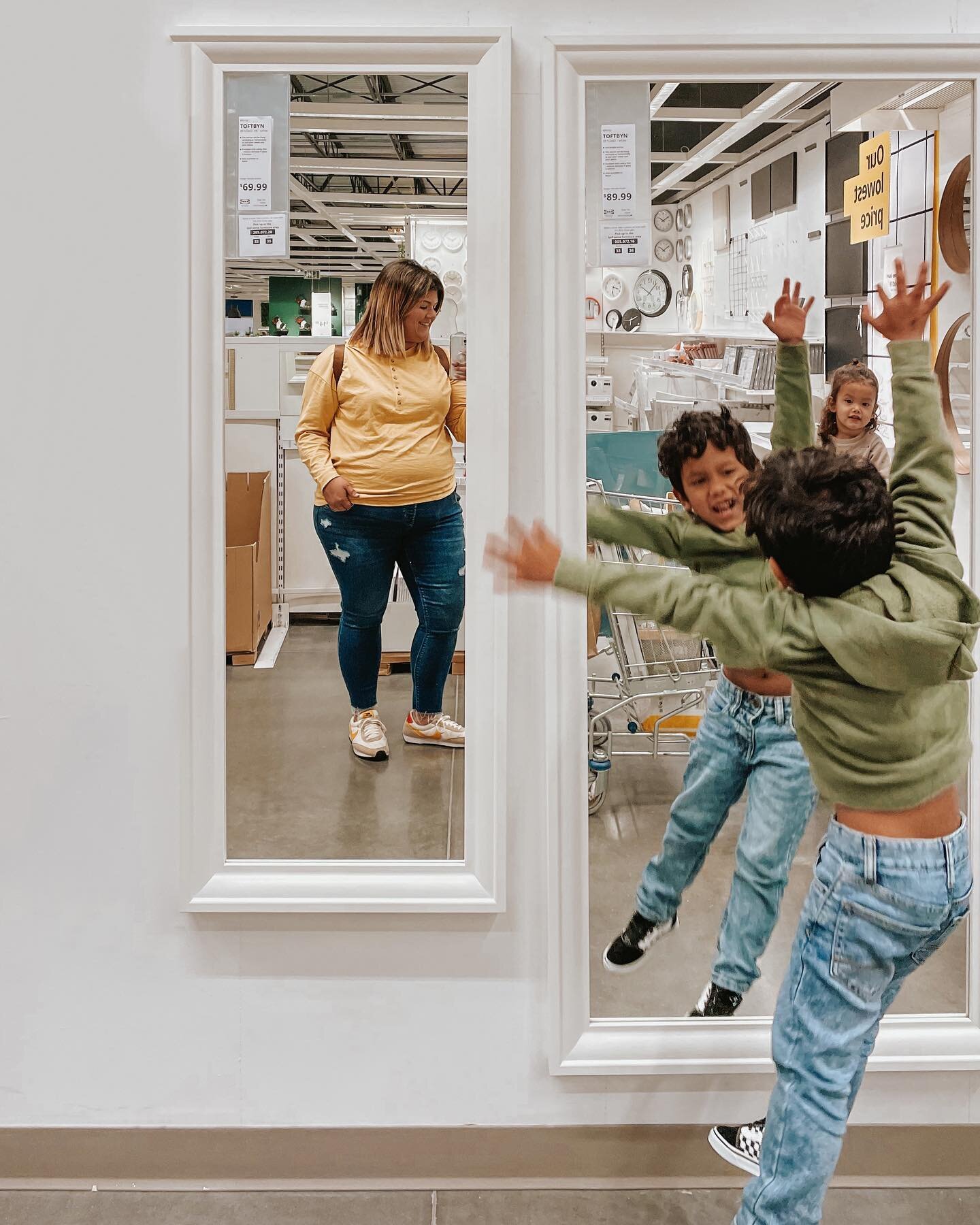 &ldquo;Mom&hellip; are we gonna take a picture by the mirror or what?&rdquo; - Jax

Train 👏🏽 up 👏🏽 a 👏🏽 child 👏🏽! 😆 Shopping with these two required extra patience today because they wanted to look at everything! Thank you @ikea for putting 
