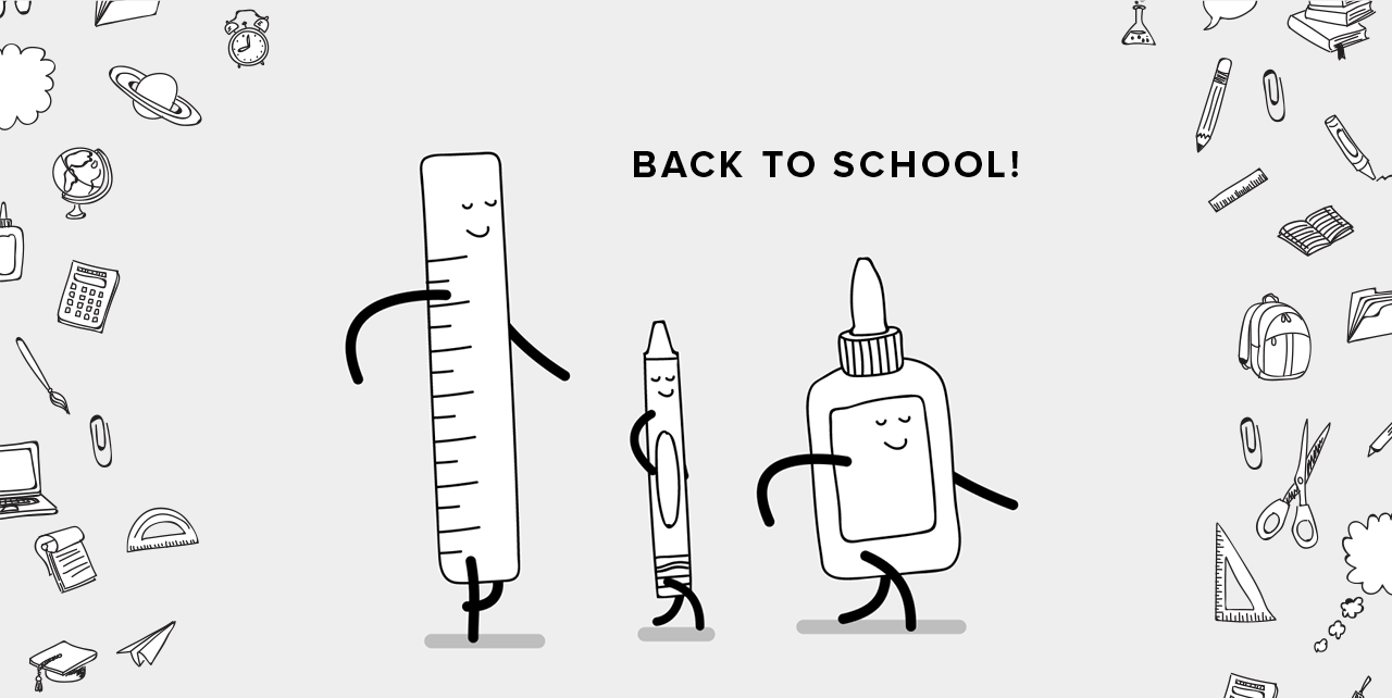  This illustration was part of a back to school email campaign that directed recipients to a microsite. The smaller illustrations were animated on the site as well, giving it a playful and interactive feel. 