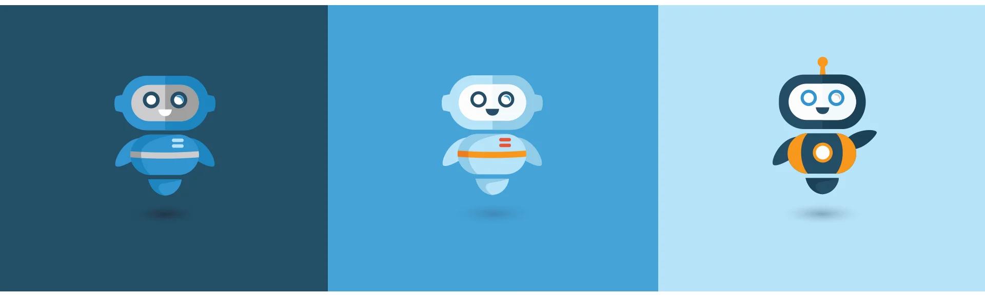  Robot illustrations designed for an AI company. Because they deal with complex solutions, they were looking to become more approachable by adding personality to their website. 