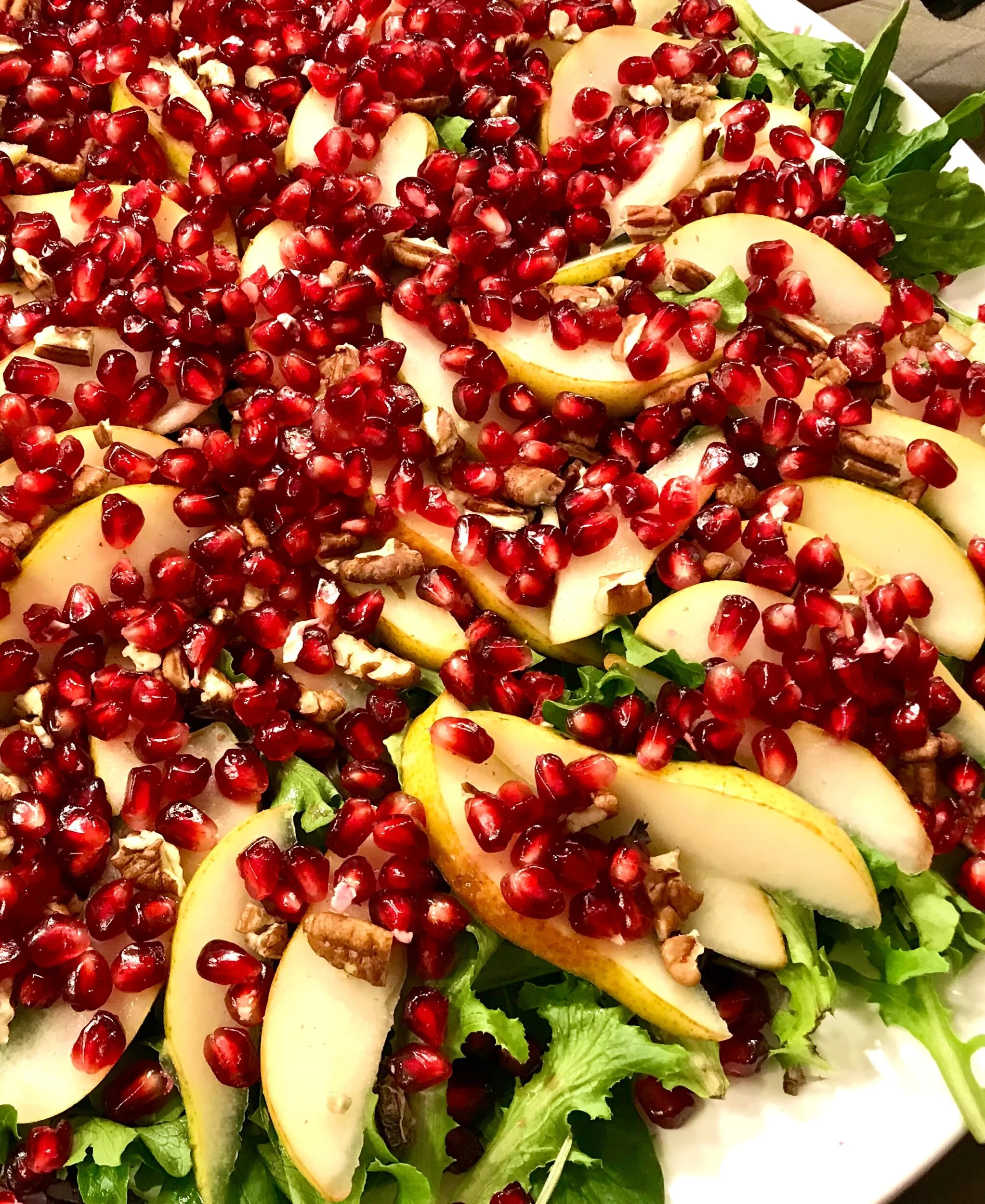 Pear, Pomegranate  and Green Salad with Maple Vinaigrette