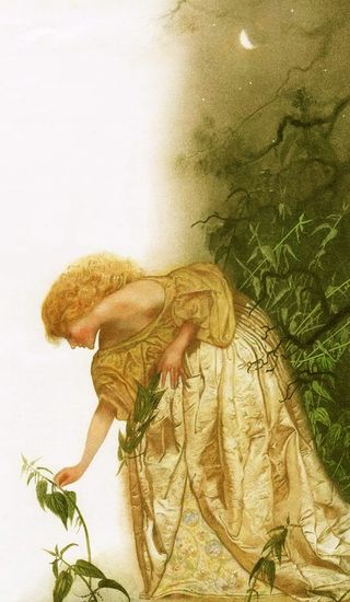 Elisa collecting the nettles that will save her brothers