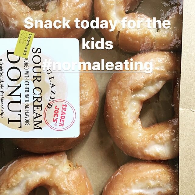 Sometimes we need a break. I&rsquo;ll take it today with donuts from @traderjoes for snack time.  It&rsquo;s not considered a &ldquo;cheat meal&rdquo; in my book. It&rsquo;s considered normal eating, which is indulging in foods you shouldn&rsquo;t ea