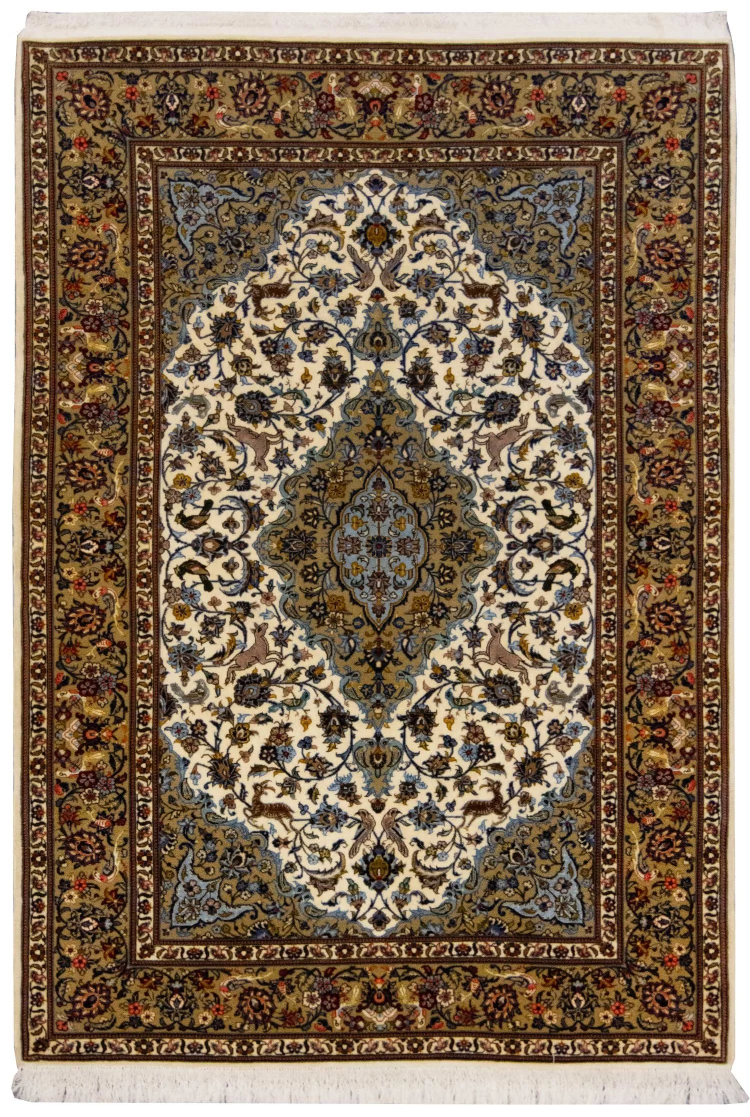 Handmade Fine Persian Qum Rug - 202cm x 140cm