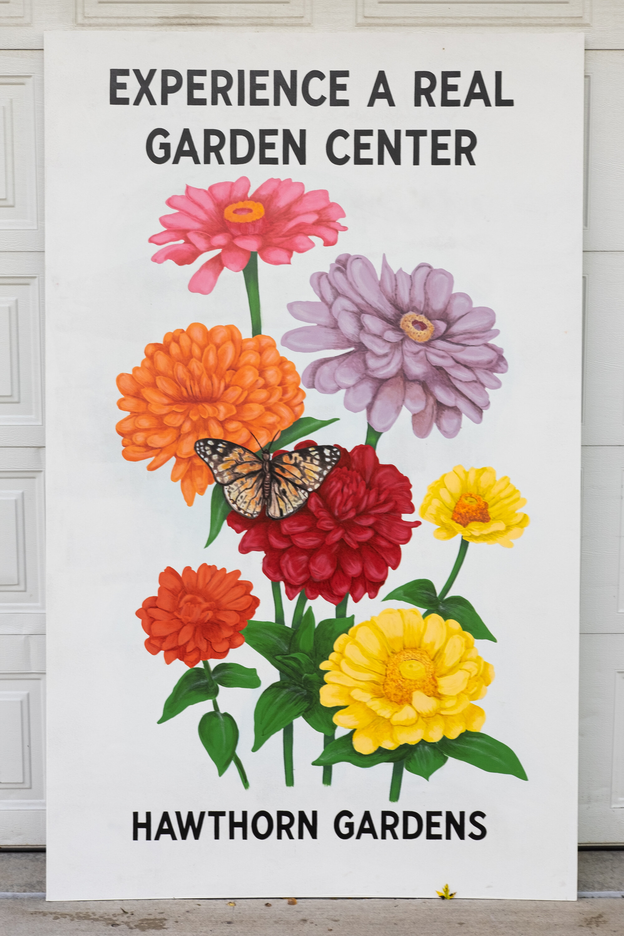 Handpainted mural signage for Garden Center