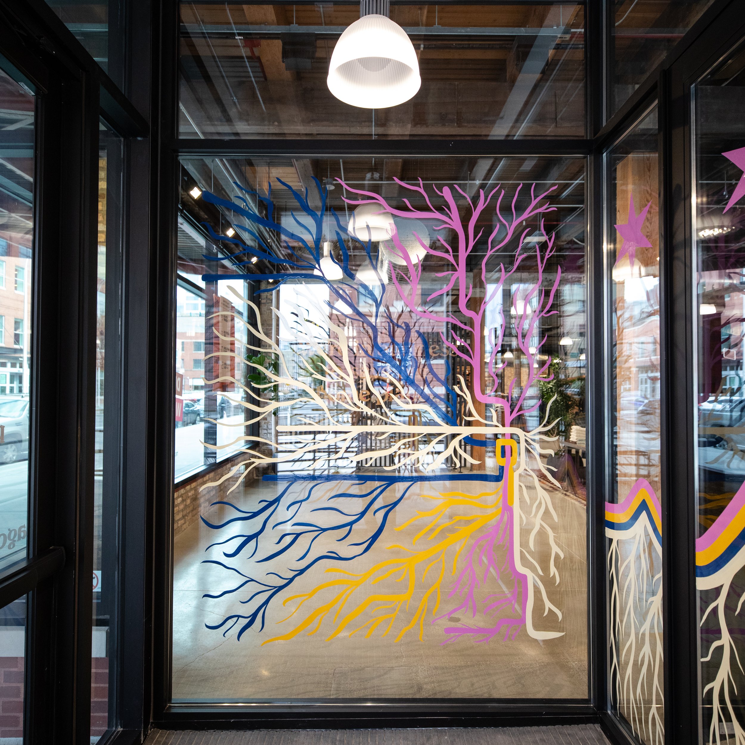 Grassroots Window Mural for Patagonia Chicago