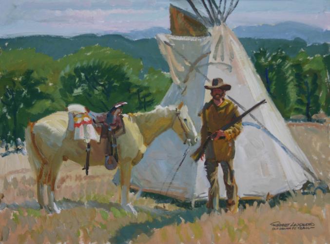 "Mountain Man, Horses And Teepee, Old Santa Fe Trail"