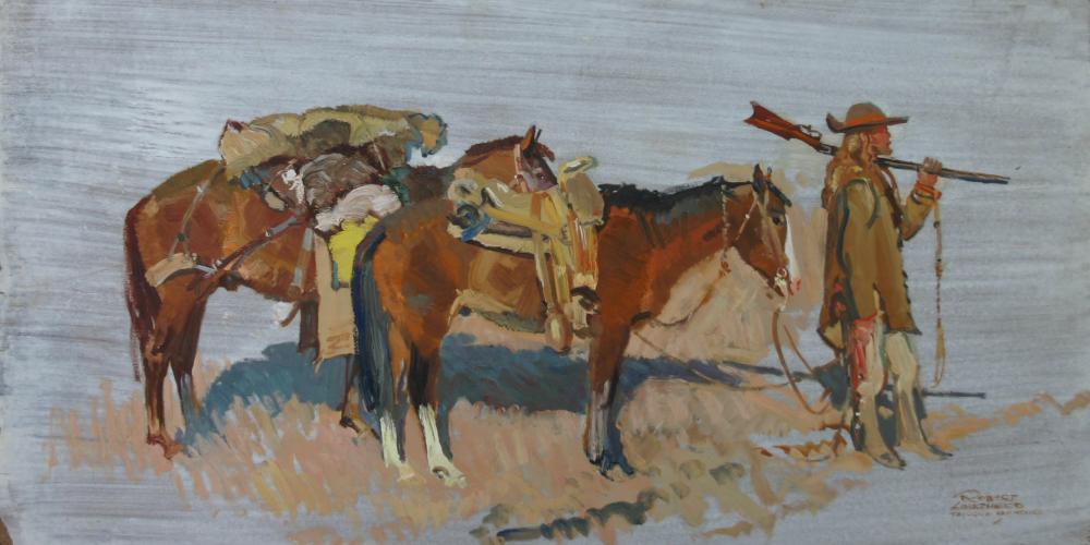 "Mt. Man's Pack Horses - New Mexico, Teseque"