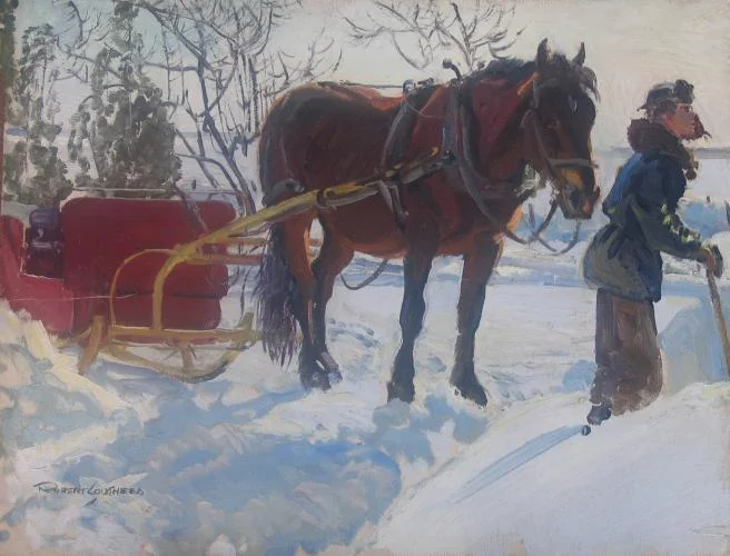 "Driver And Red Sleigh"