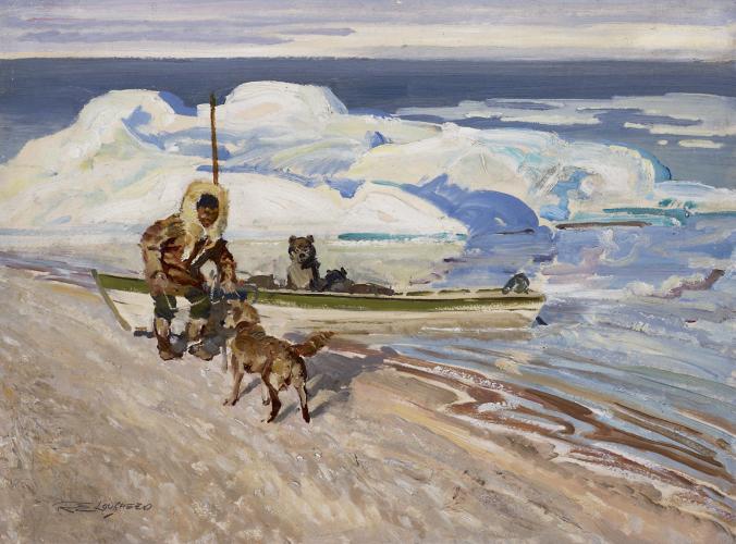 "Eskimo & His Small Boat"