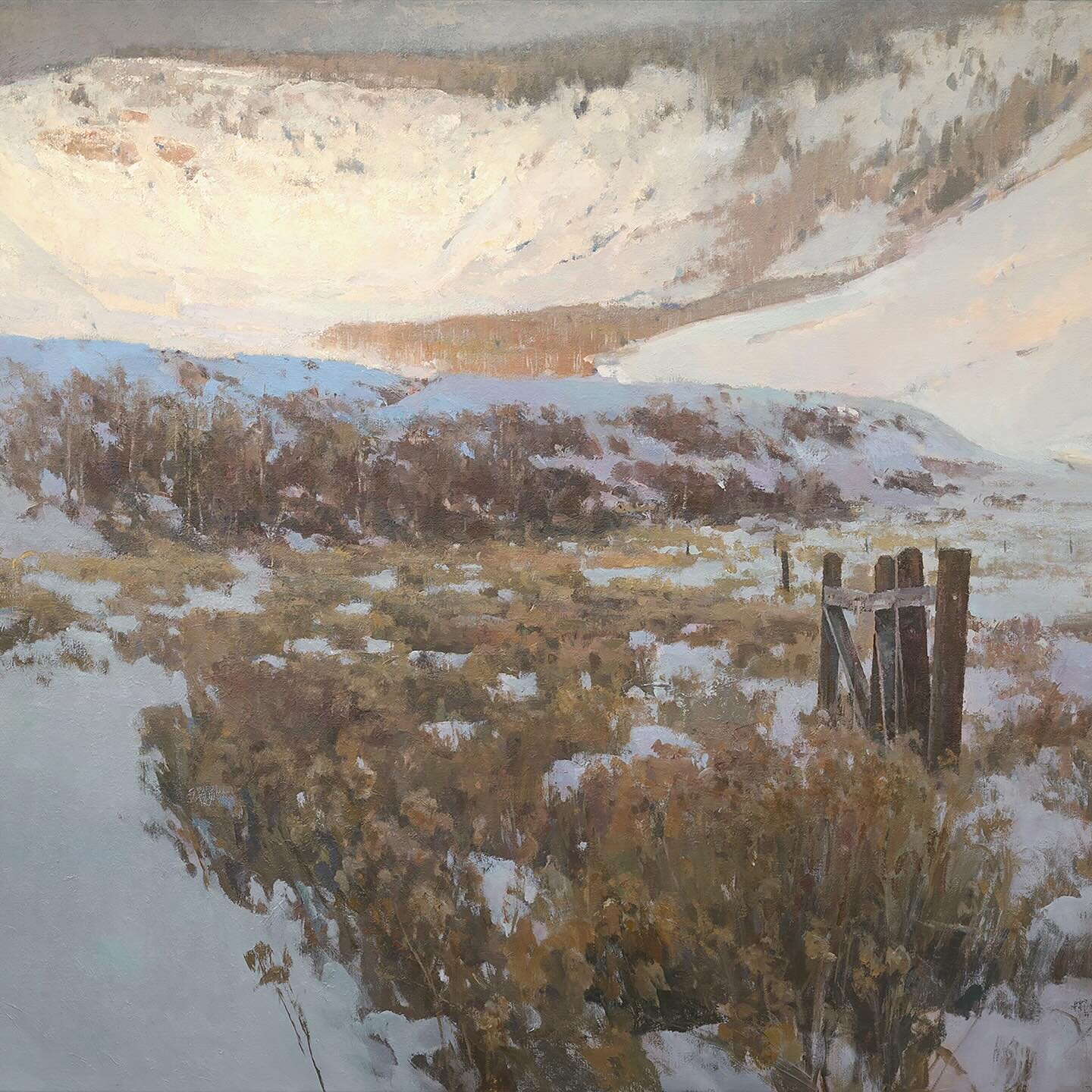 A new piece from John Taft is always a welcome addition to the gallery. Be sure to stop by and check out &ldquo;December Hills&rdquo; before it finds a new home!
&bull;
&ldquo;December Hills&rdquo;
John Taft
48&quot;&times;54&quot; | Oil
$17,000
&bul