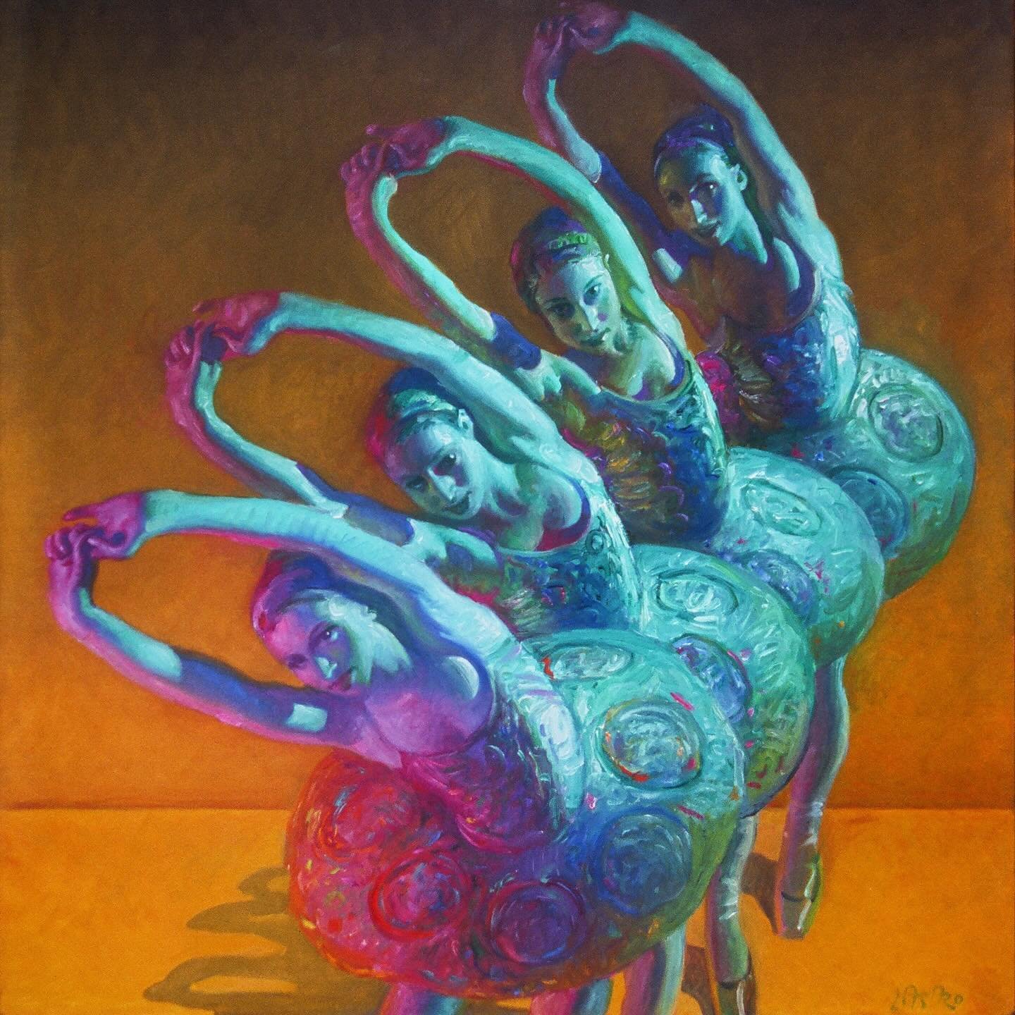 John Asaro&rsquo;s recent paintings capture the life force behind dance. With brilliant fauve colors, his admiration for dancers and their dedication is reflected in his own dedication to capturing the lines and forms of the graceful ballerinas.
&bul