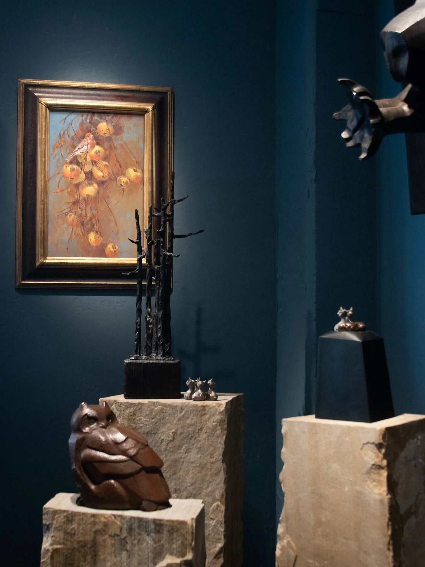 Jim Morgan&rsquo;s &ldquo;Old Orchard&rdquo; acts as a wonderful backdrop for Jane DeDecker and Peregrine O&rsquo;Gormley&rsquo;s work.

&ldquo;Old Orchard&rdquo;
Jim Morgan
18&times;12&Prime; | Oil
$4,200

Sculpture by Jane Dedecker and Peregrine O&