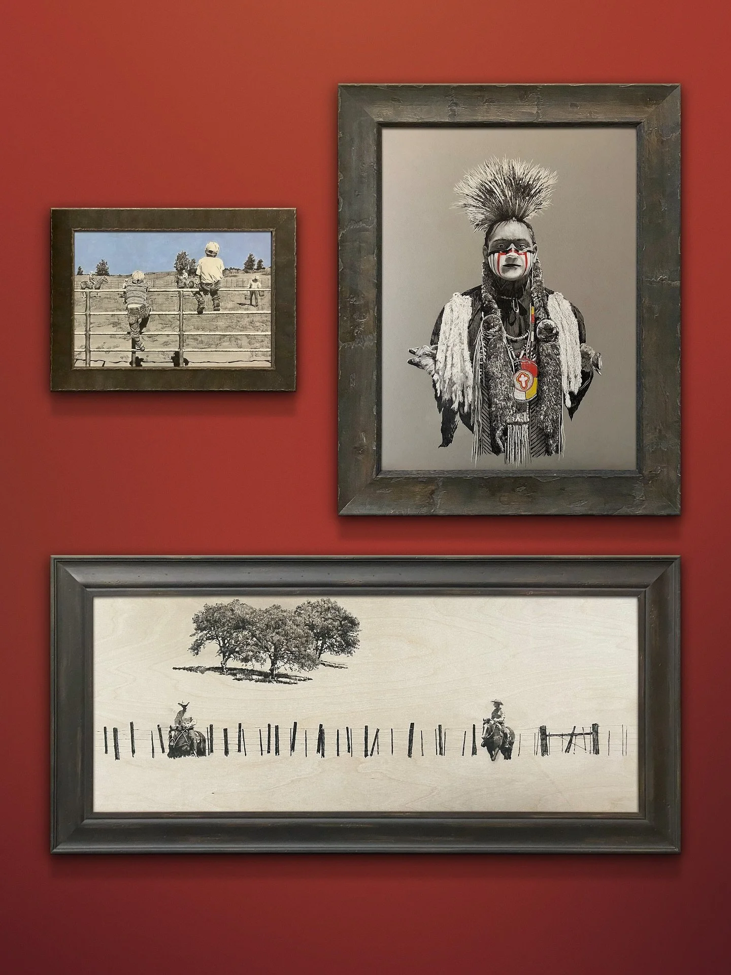 Joe Milazzo’s depictions of the American West, captured in pen and ink, offer a bold and compositionally striking compliment to any collection.
“Their Time’s Comin’” (top, left)
“Souther Paiute” (top, right)