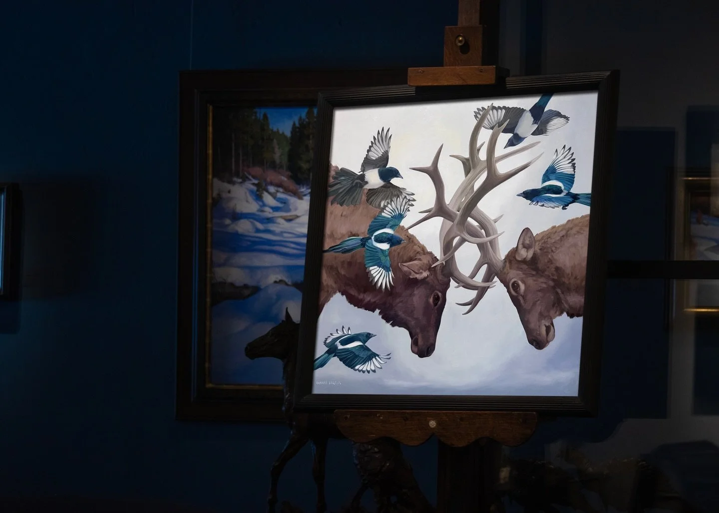 Hannah Harper presents a new work in oil, elevating the wildlife genre.
&ldquo;The Referees&rdquo;
24&times;24&Prime; | Oil
#elk #birds #wildlifeart #fineart #painting