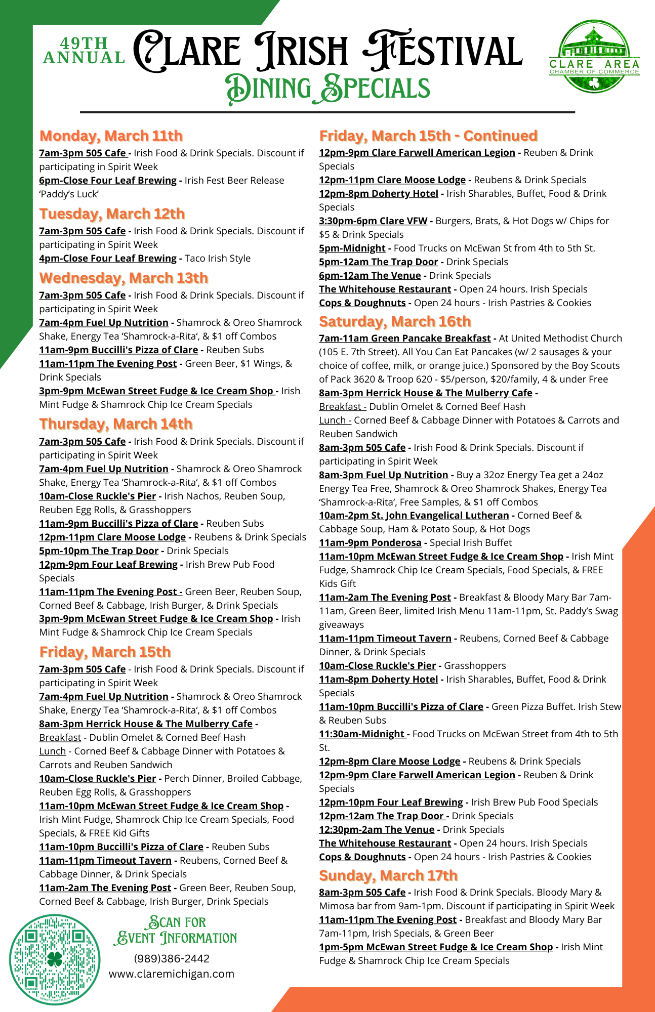 49th Annual Irish Festival — Clare Area Chamber of Commerce
