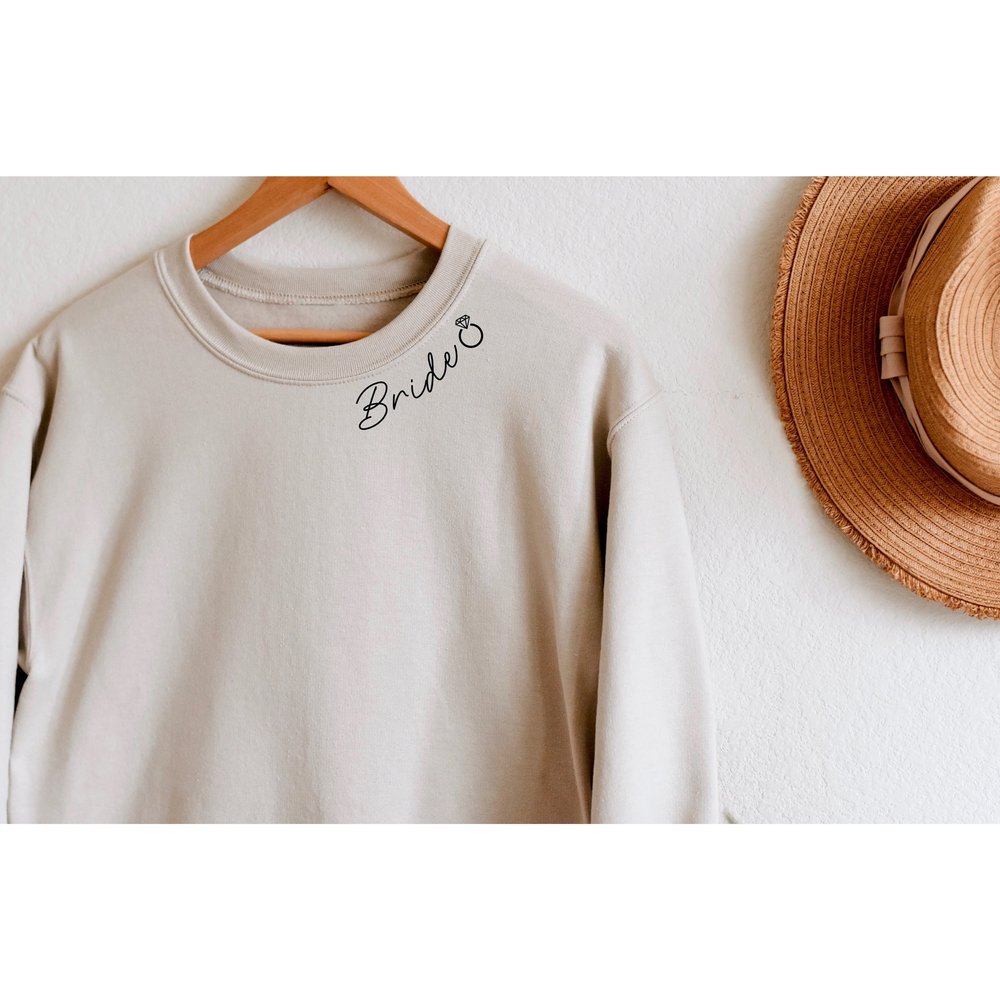 tan crewneck sweatshirt