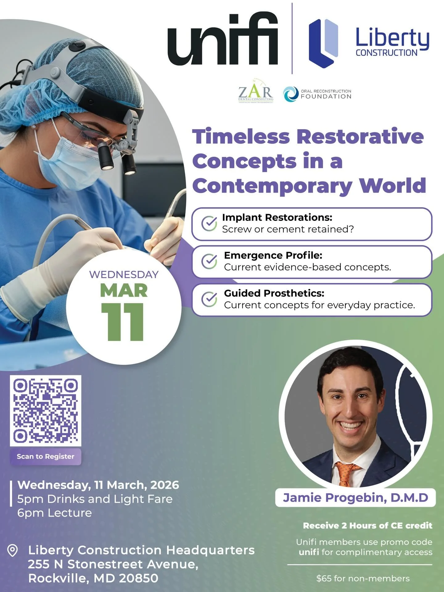 Save the date! Dr. Jamie Progebin has been invited by @myunifi.care to lecture at the famous @libertyconstruction_ Truly honored and excited for this opportunity!