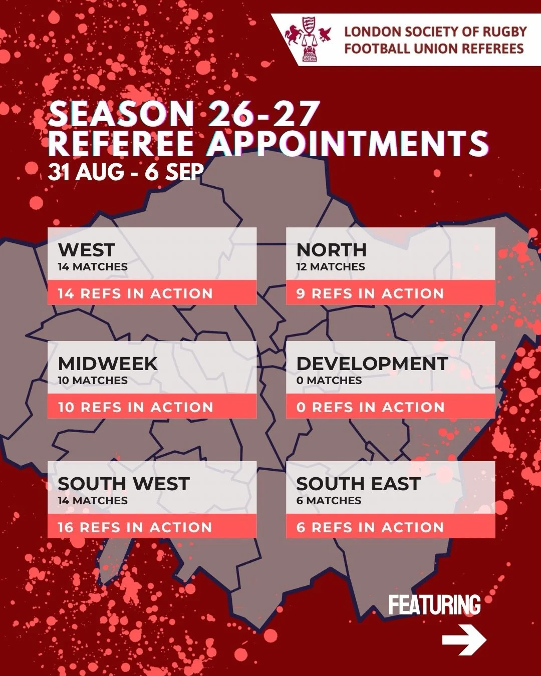 Preseason is in full swing! 🏉 Whistles are polished, boots are laced, and our referees are taking the pitch for pre-season action before the league campaigns officially launch w/c 21st.

Swipe through to see who&rsquo;s on the whistle across all reg