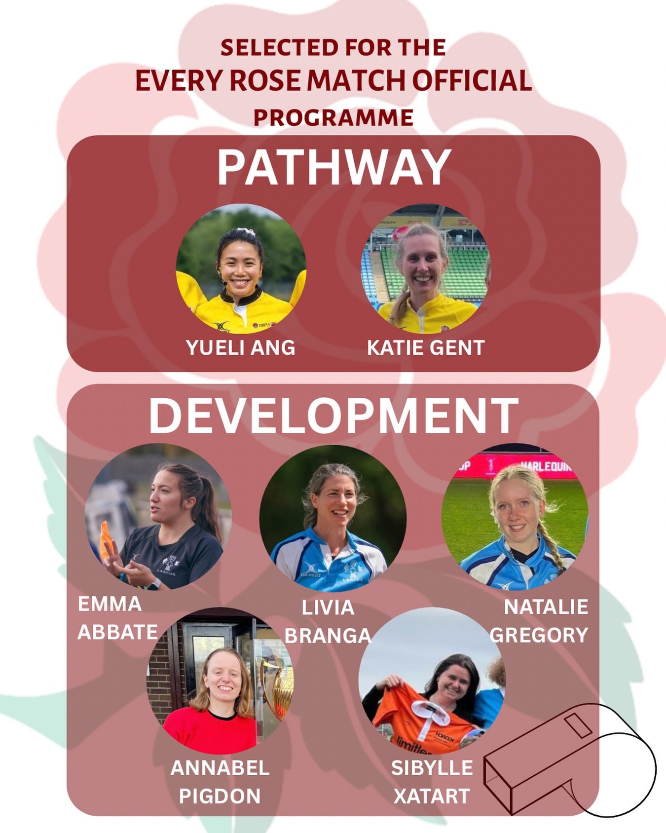 🏉 EVERY ROSE MATCH OFFICIAL PROGRAMME 🌹

A huge congratulations to our LSRFUR officials selected for the Every Rose Match Official Programme! 👏

We&rsquo;re incredibly proud to see Yueli Ang and Katie Gent selected for the Pathway, alongside Emma 