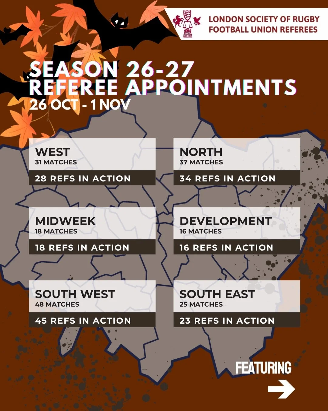 🍂 🎃 Another busy week of rugby for our referees!

A special highlight this week is our exchange to Devon, showcasing the opportunities our referees have to gain experience beyond their usual regions.

We&rsquo;re also pleased to see some of our ref