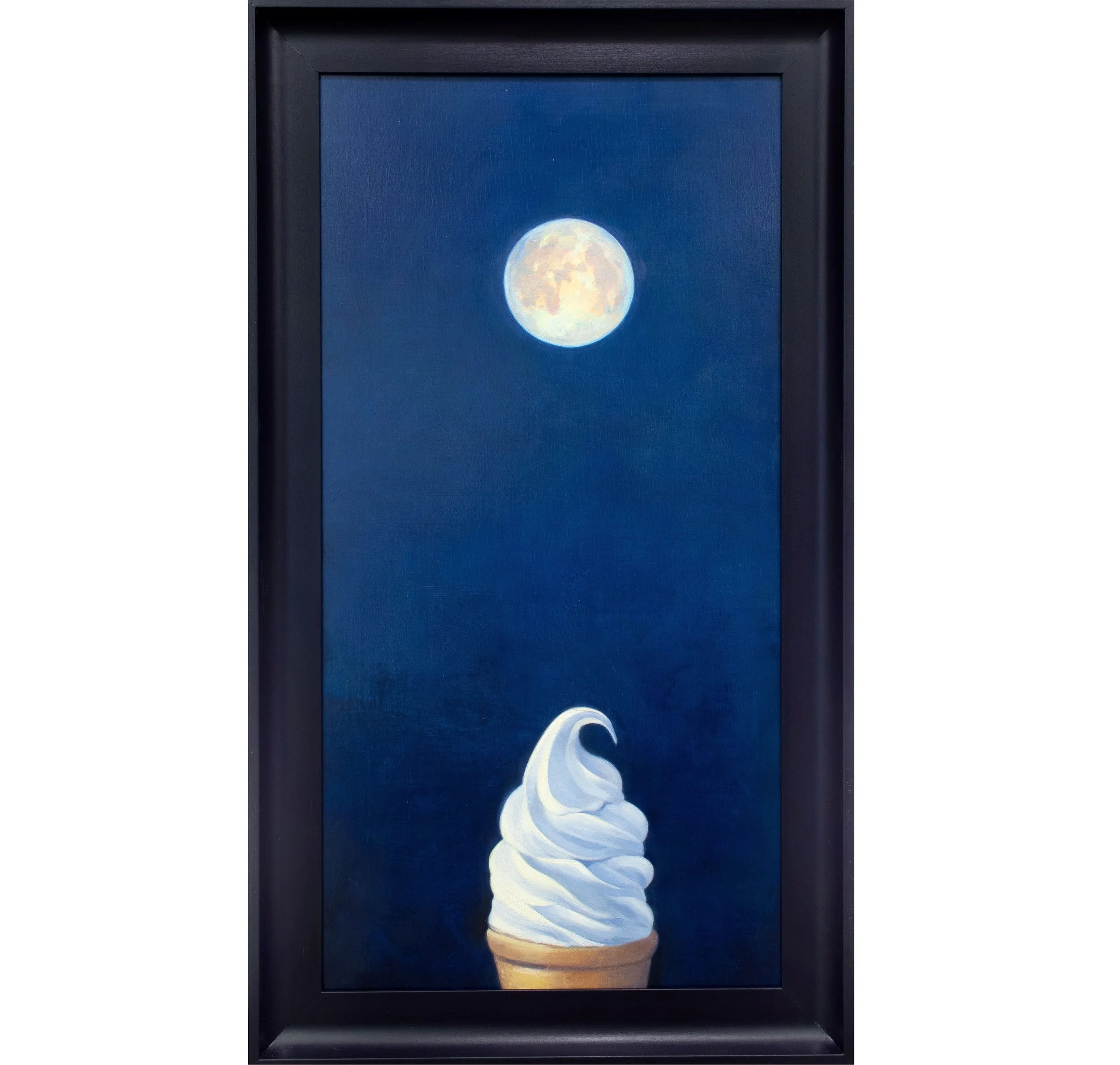   What the Moon Saw   oil on wood  36”x 18”  2026 