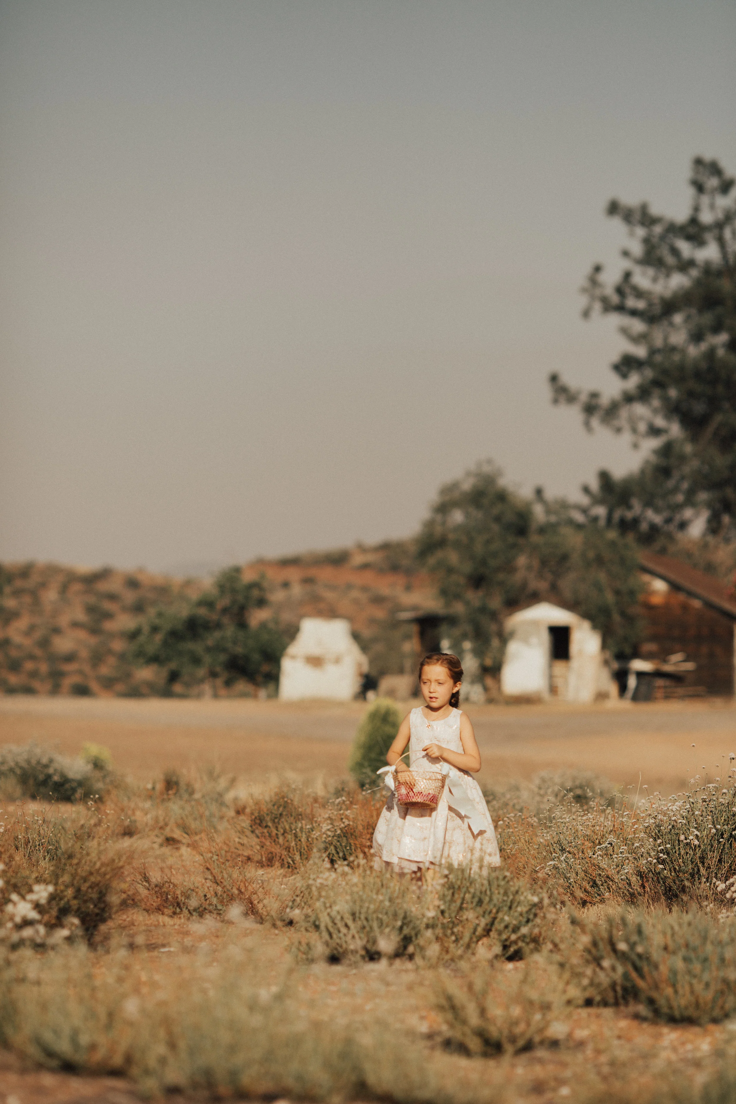 flower girl, outdoor California wedding, chic mountain view || Orange Blossom Special Events