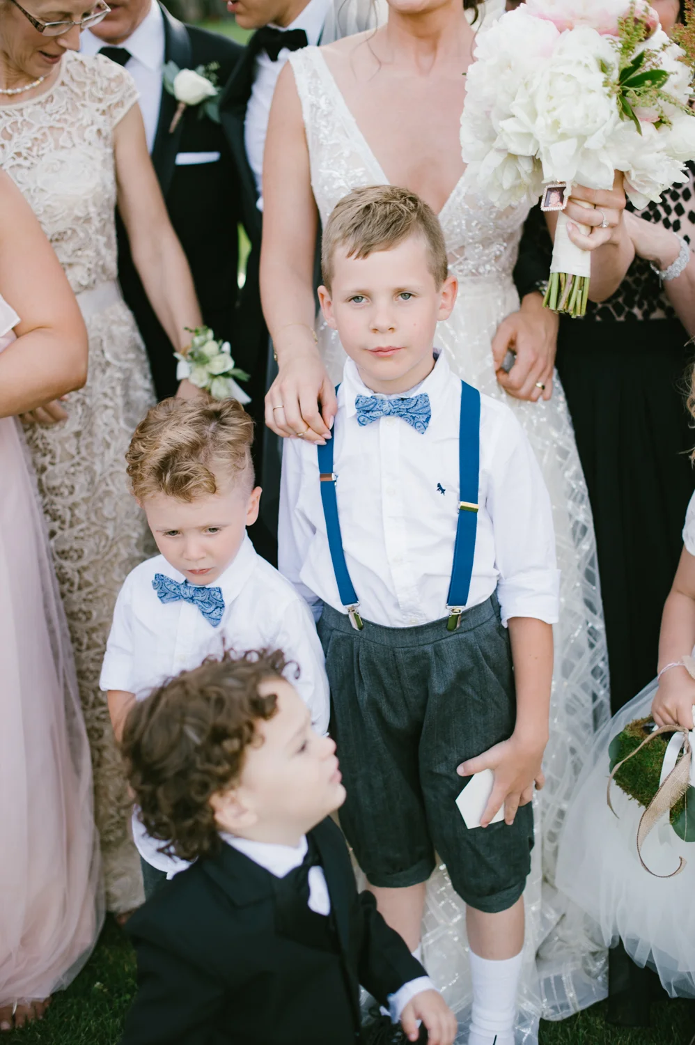 ring bearer, blue bowtie, blue suspenders, Malibu wedding || Orange Blossom Special Events