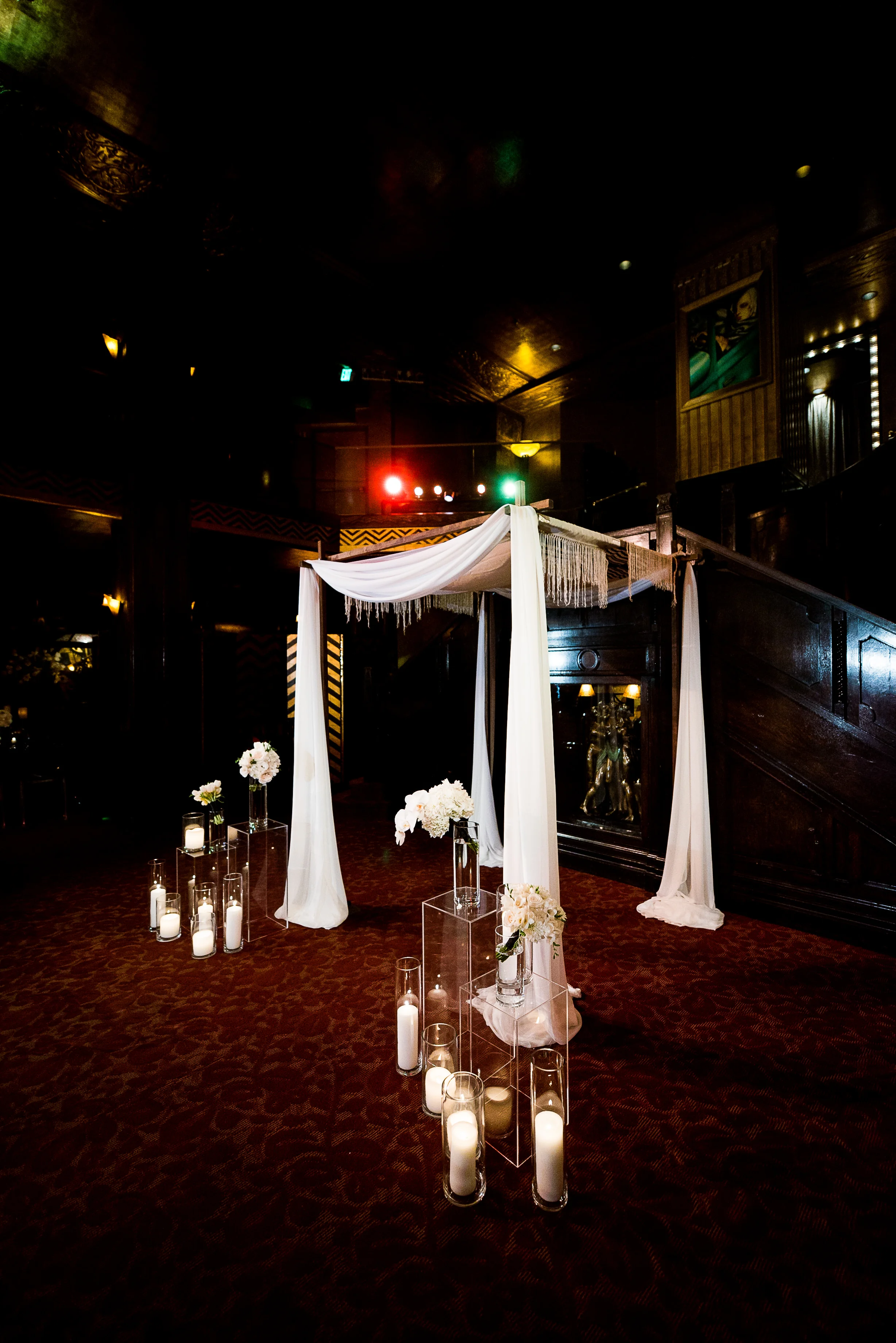 Candlelit wedding ceremony in Downtown Los Angeles || Orange Blossom Special Events