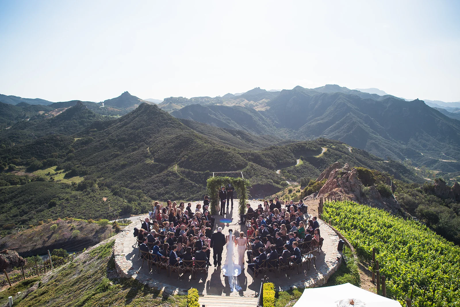 Malibu mountaintop wedding ceremony || Orange Blossom Special Events