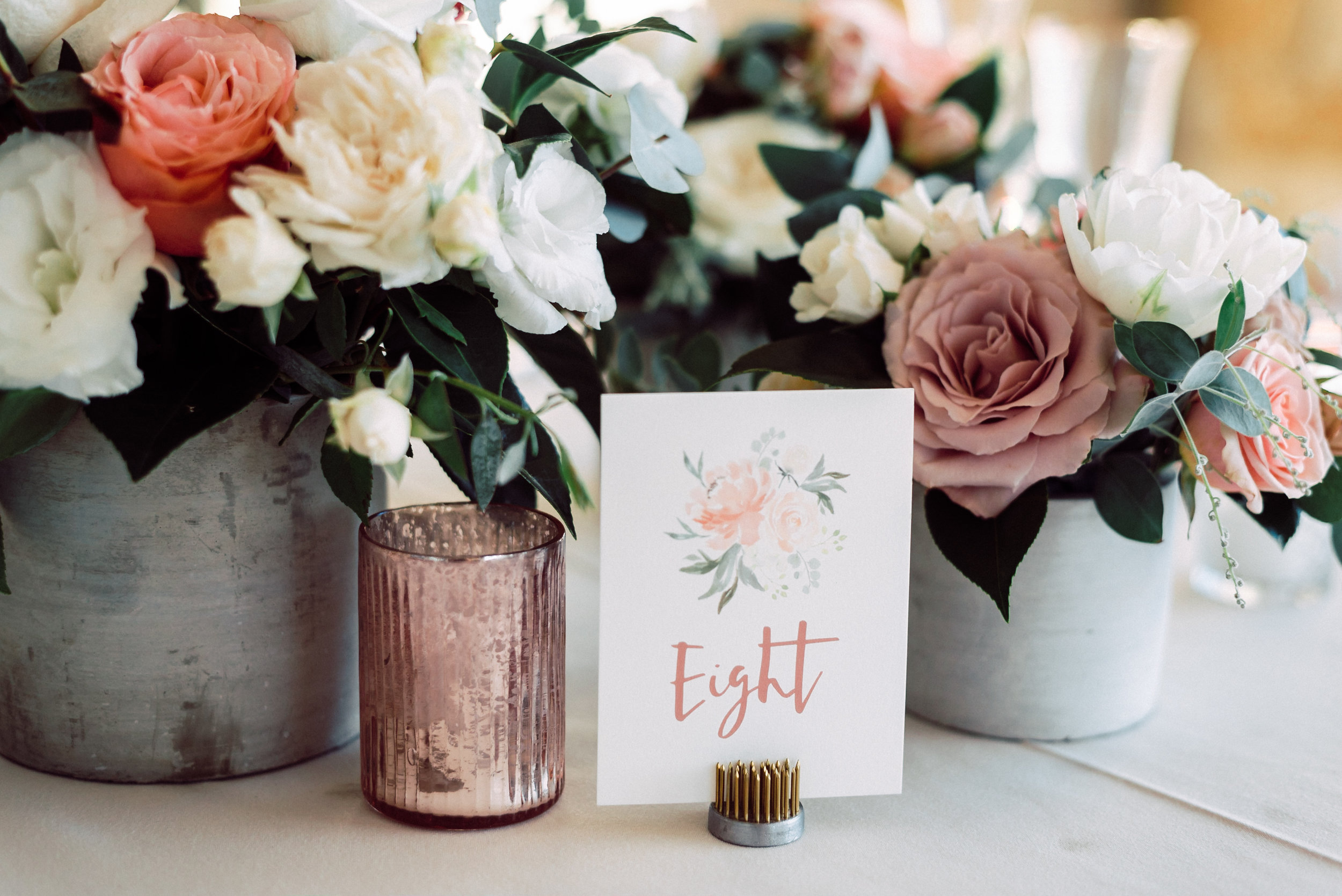 custom wedding table setting, custom wedding table numbers, custom wedding decorations, floral wedding decor, Los Angeles wedding design  || Orange Blossom Special Events