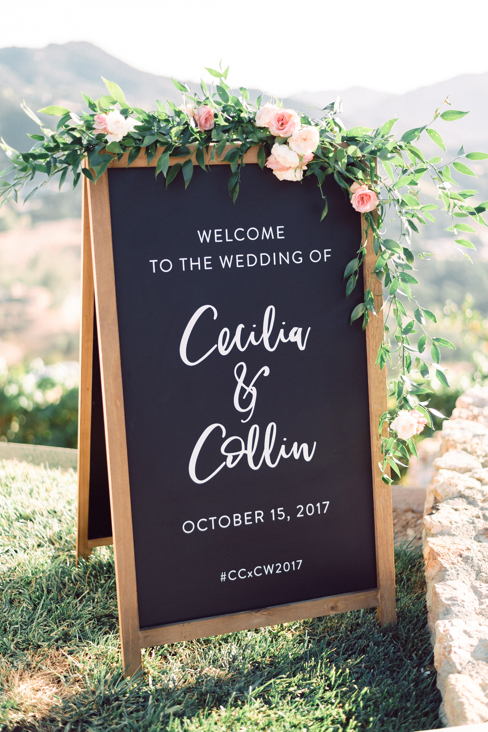 Custom Wedding Design, Los Angeles, Chalkboard Sign, Floral Wedding Sign || Orange Blossom Special Events