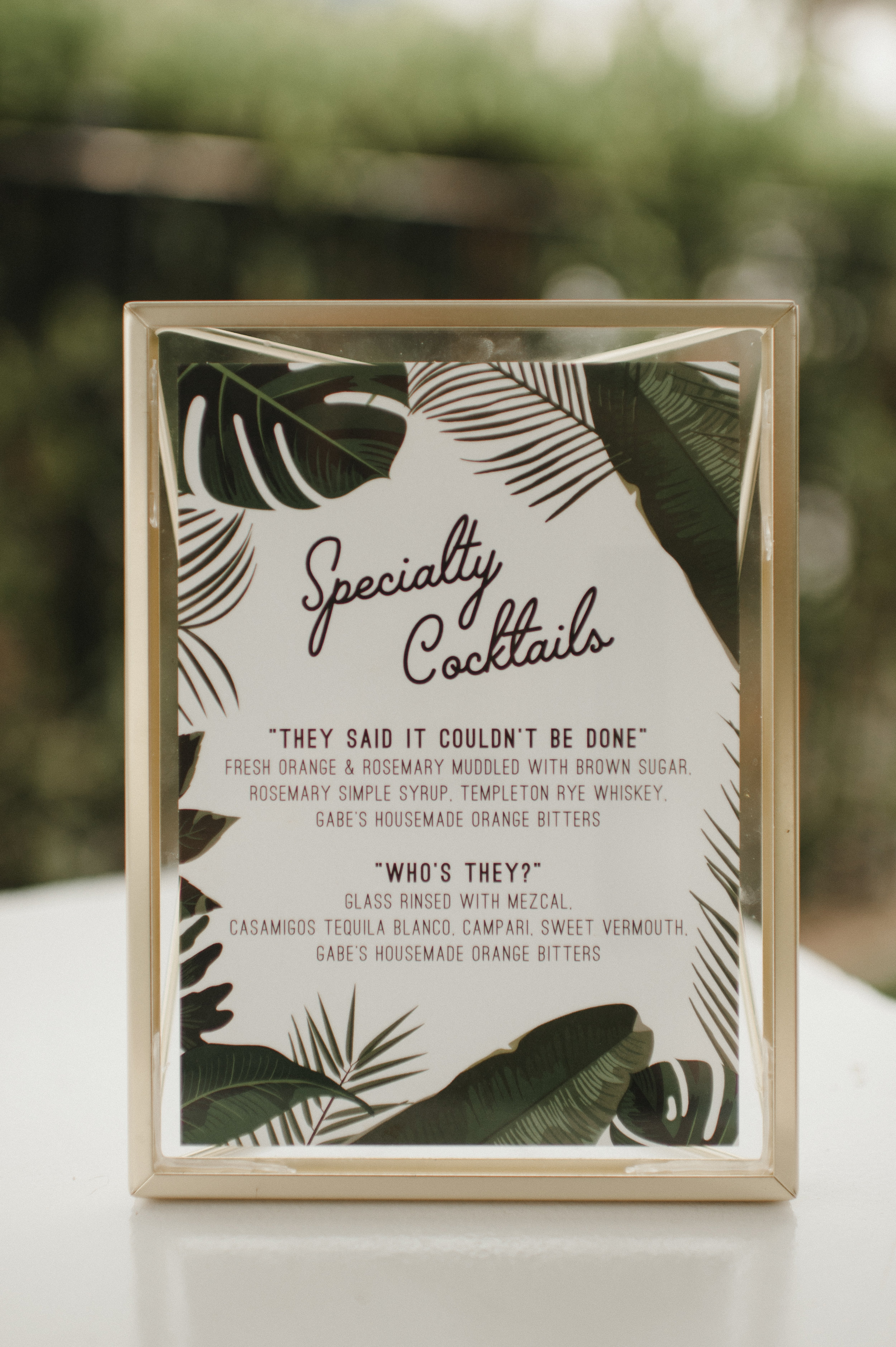 Custom Wedding Design, Los Angeles, Cocktail Menu, Floral Wedding Sign || Orange Blossom Special Events