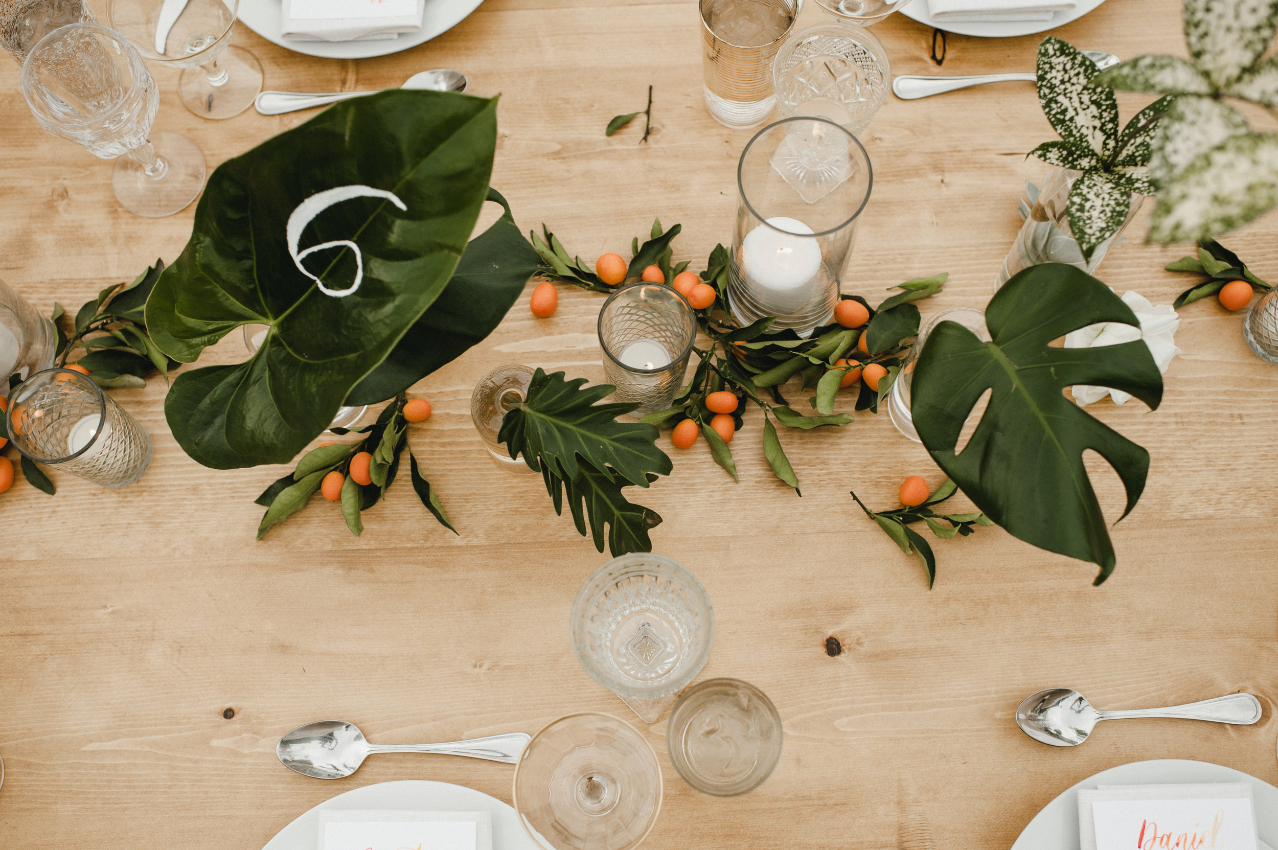 custom wedding table setting, custom wedding table numbers, custom wedding decorations, floral wedding decor, Los Angeles wedding design  || Orange Blossom Special Events